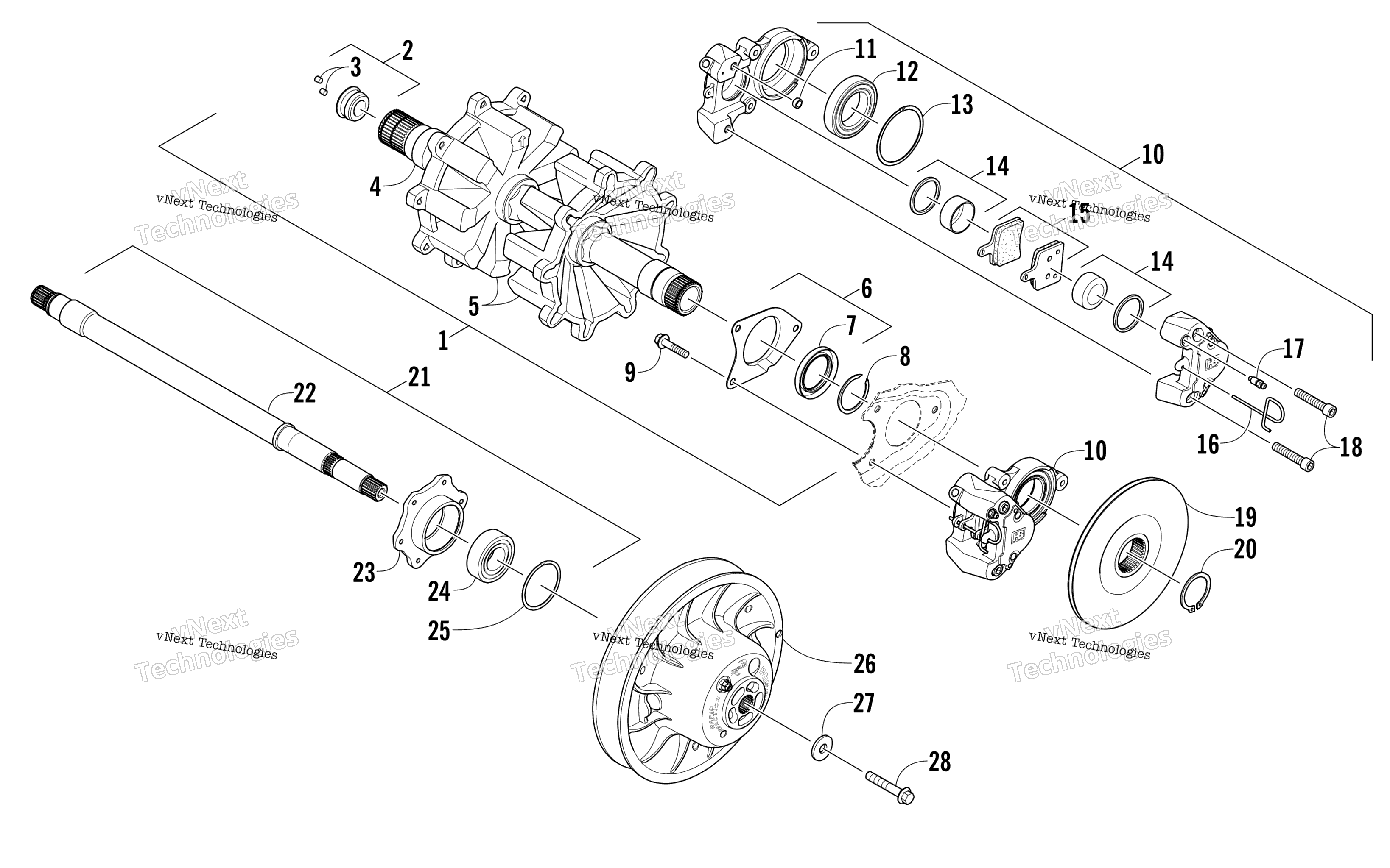 Привод Train Shafts And Brake Assemblies