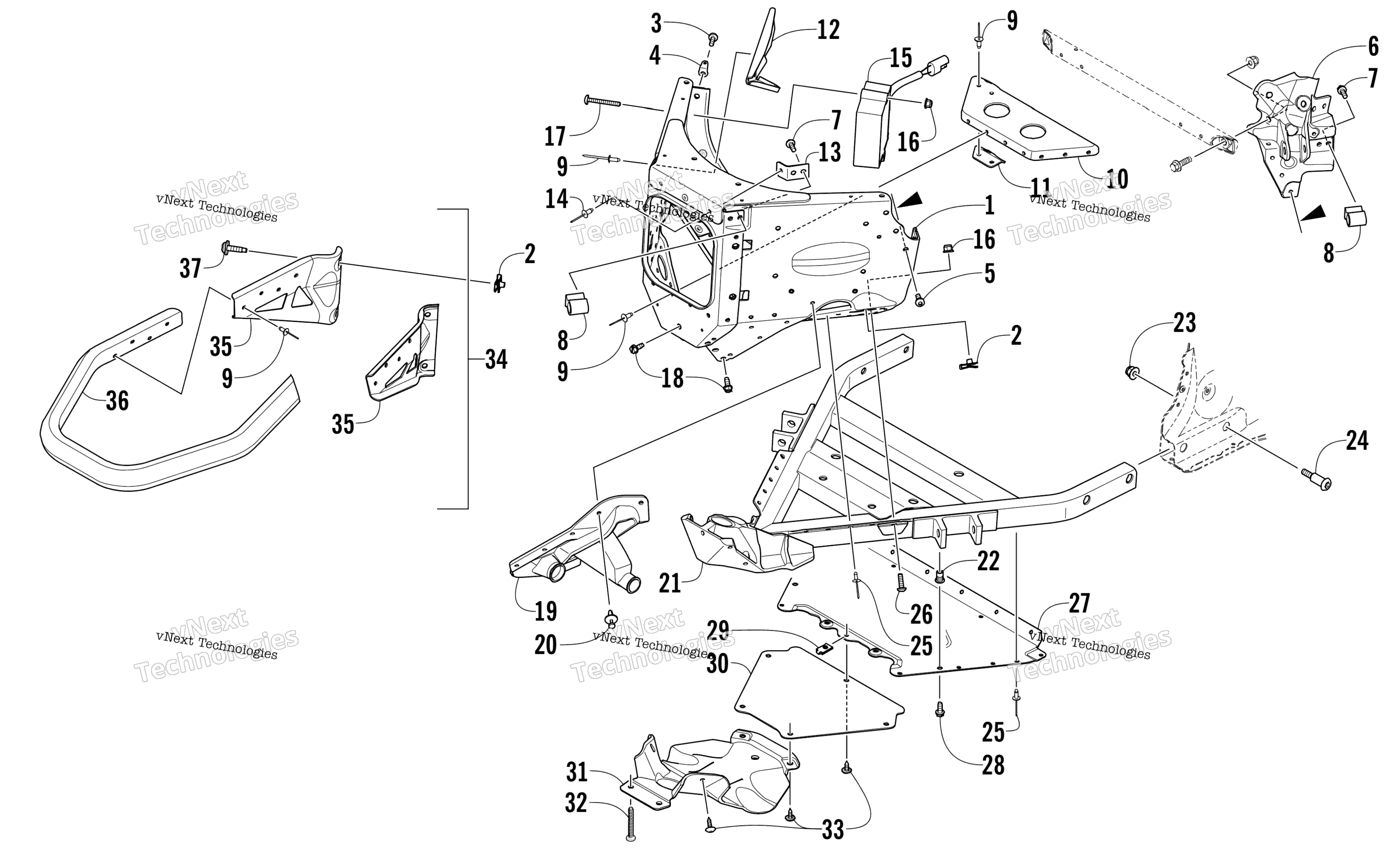 Передняя часть Bumper And Frame Assembly