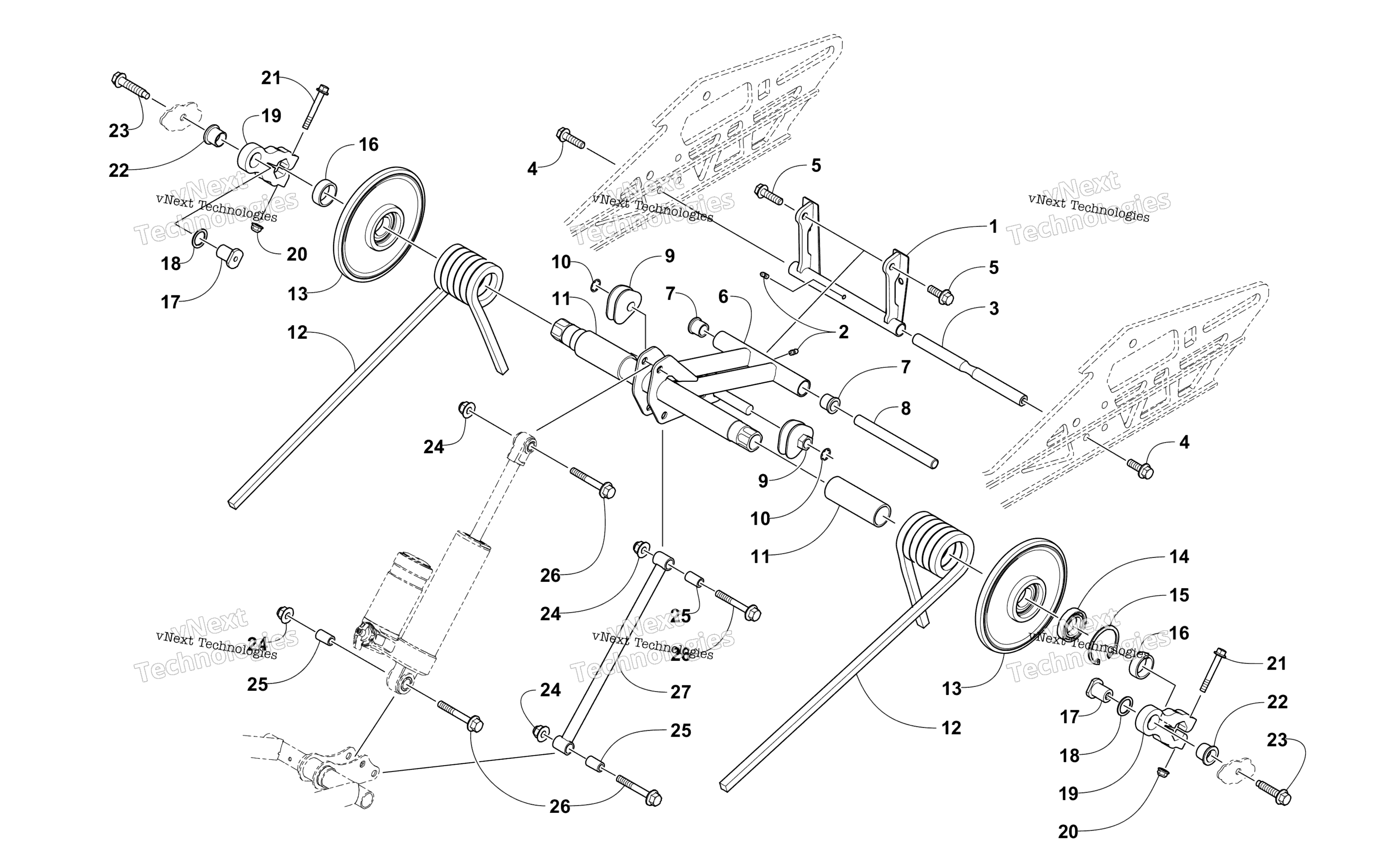 Задняя часть Suspension Rear Arm Assembly
