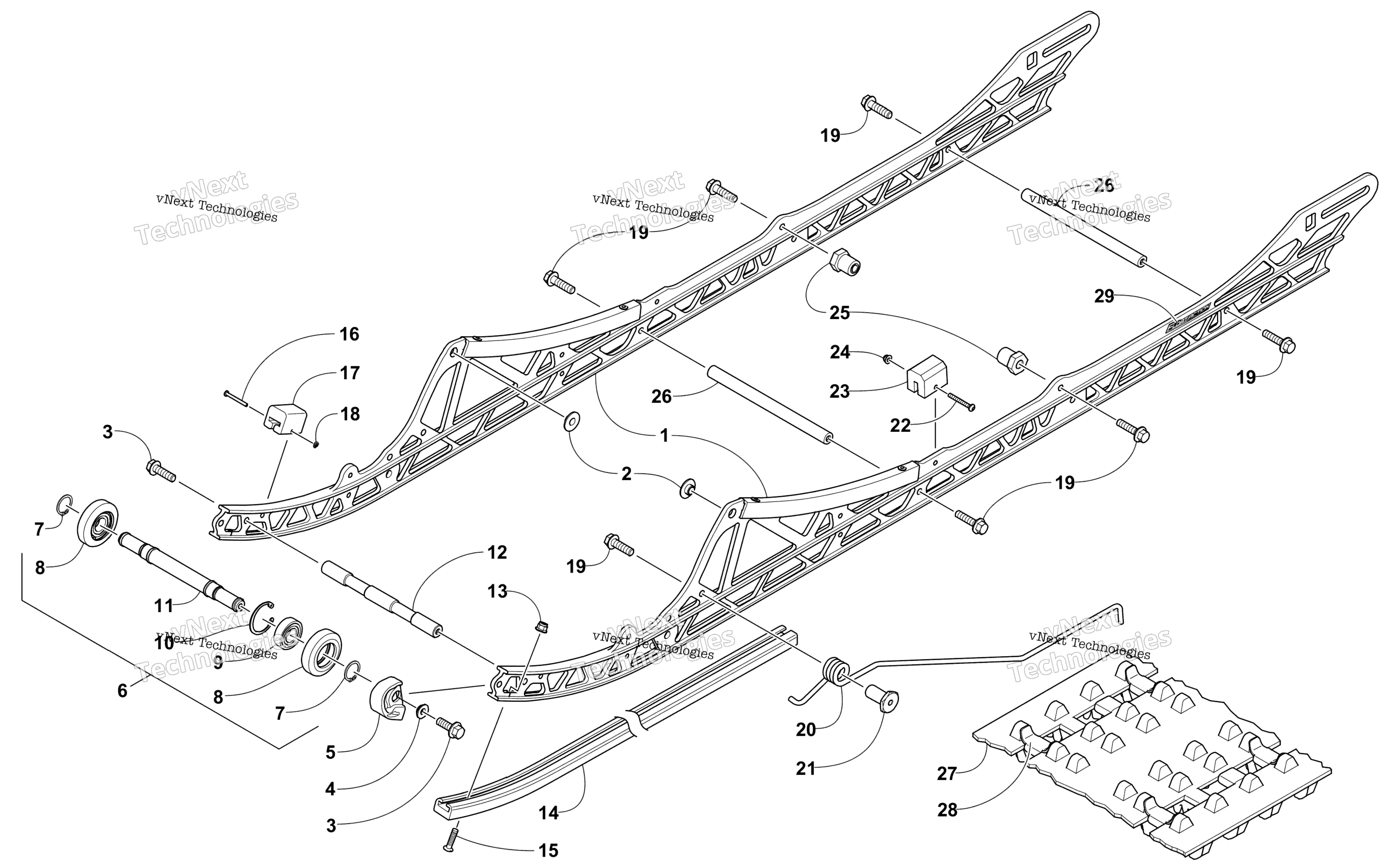 Slide Rail и Track узел