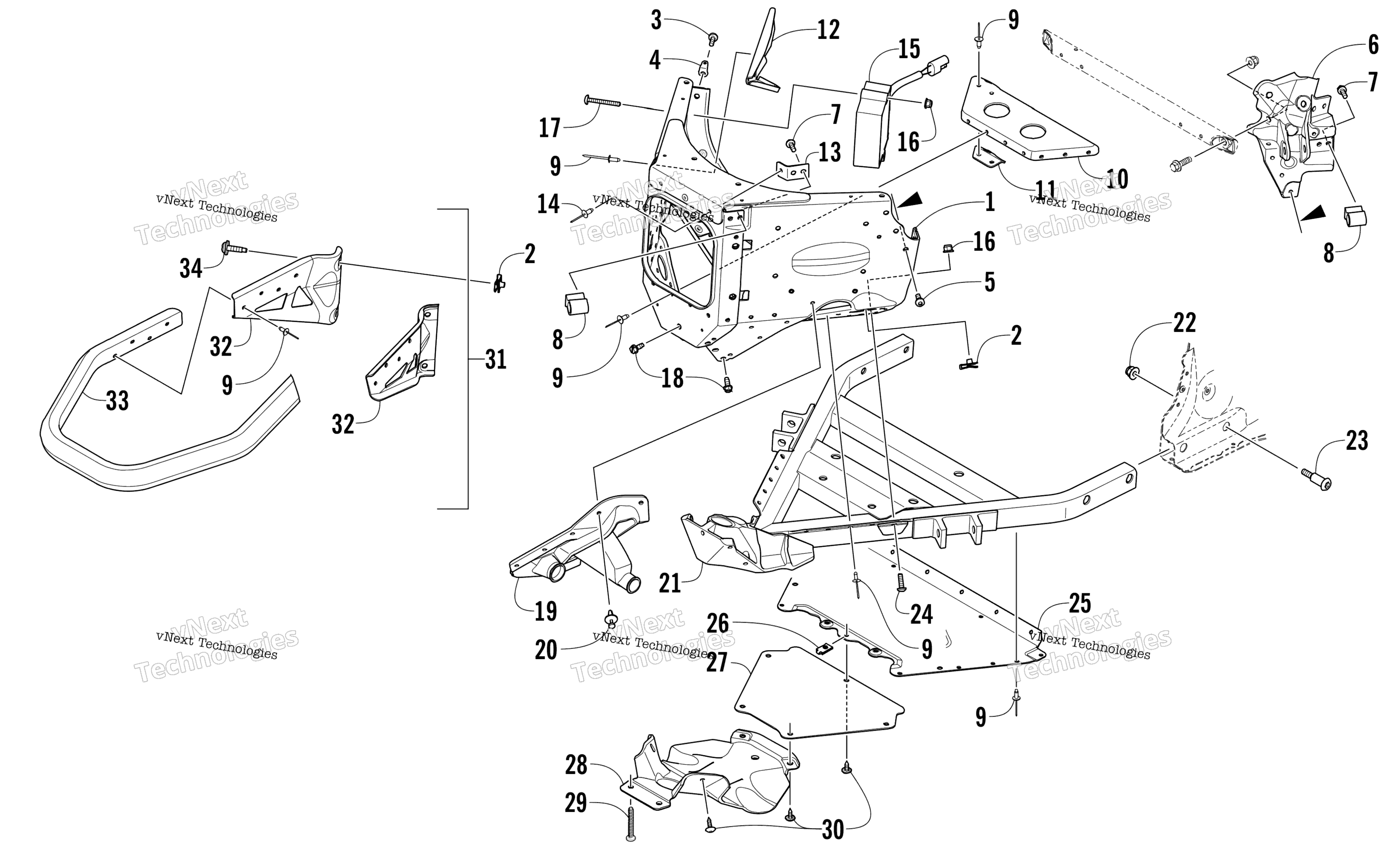 Передняя часть Bumper And Frame Assembly