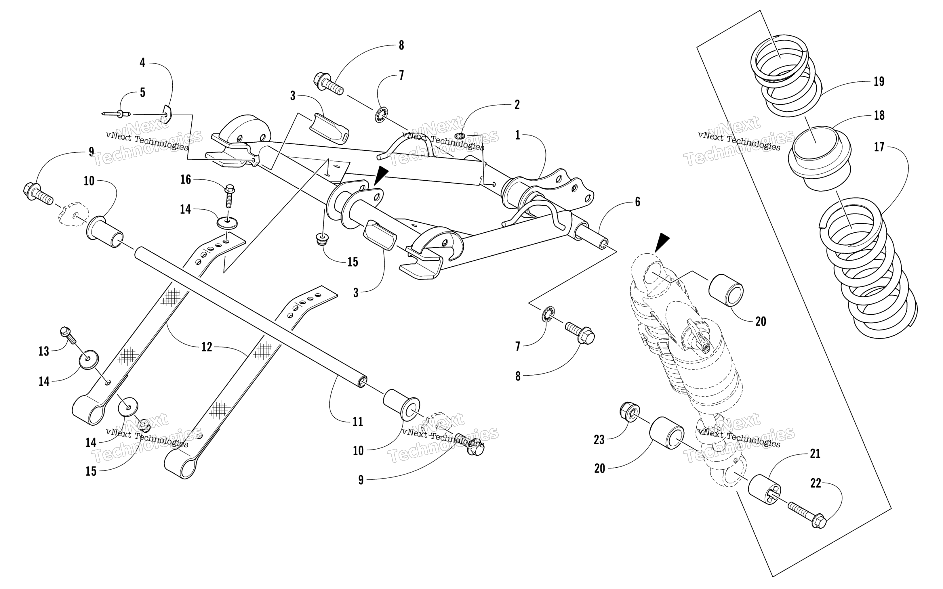 Задняя часть Suspension Front Arm Assembly