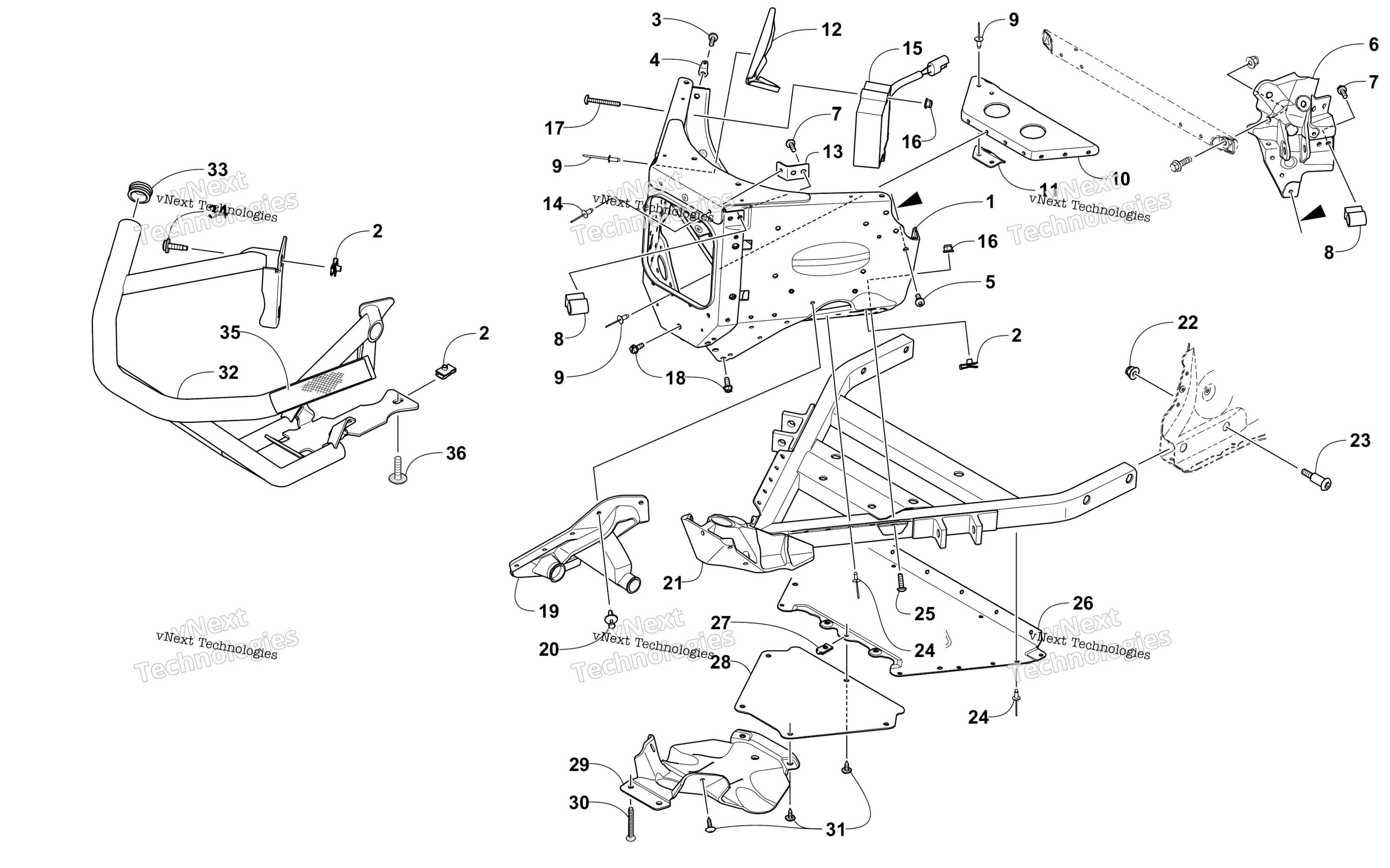 Передняя часть Bumper And Frame Assembly