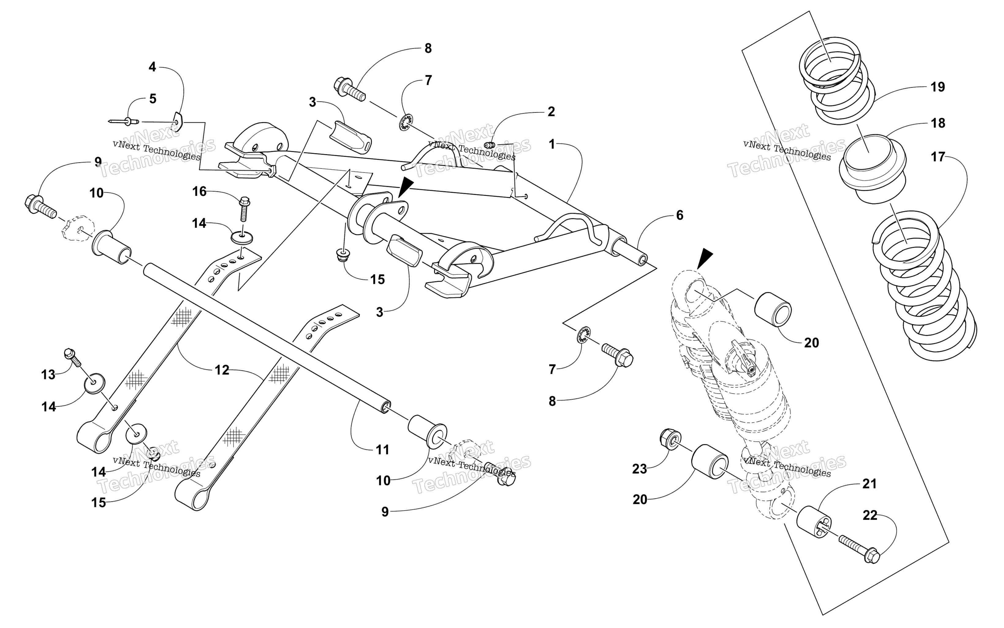 Задняя часть Suspension Front Arm Assembly