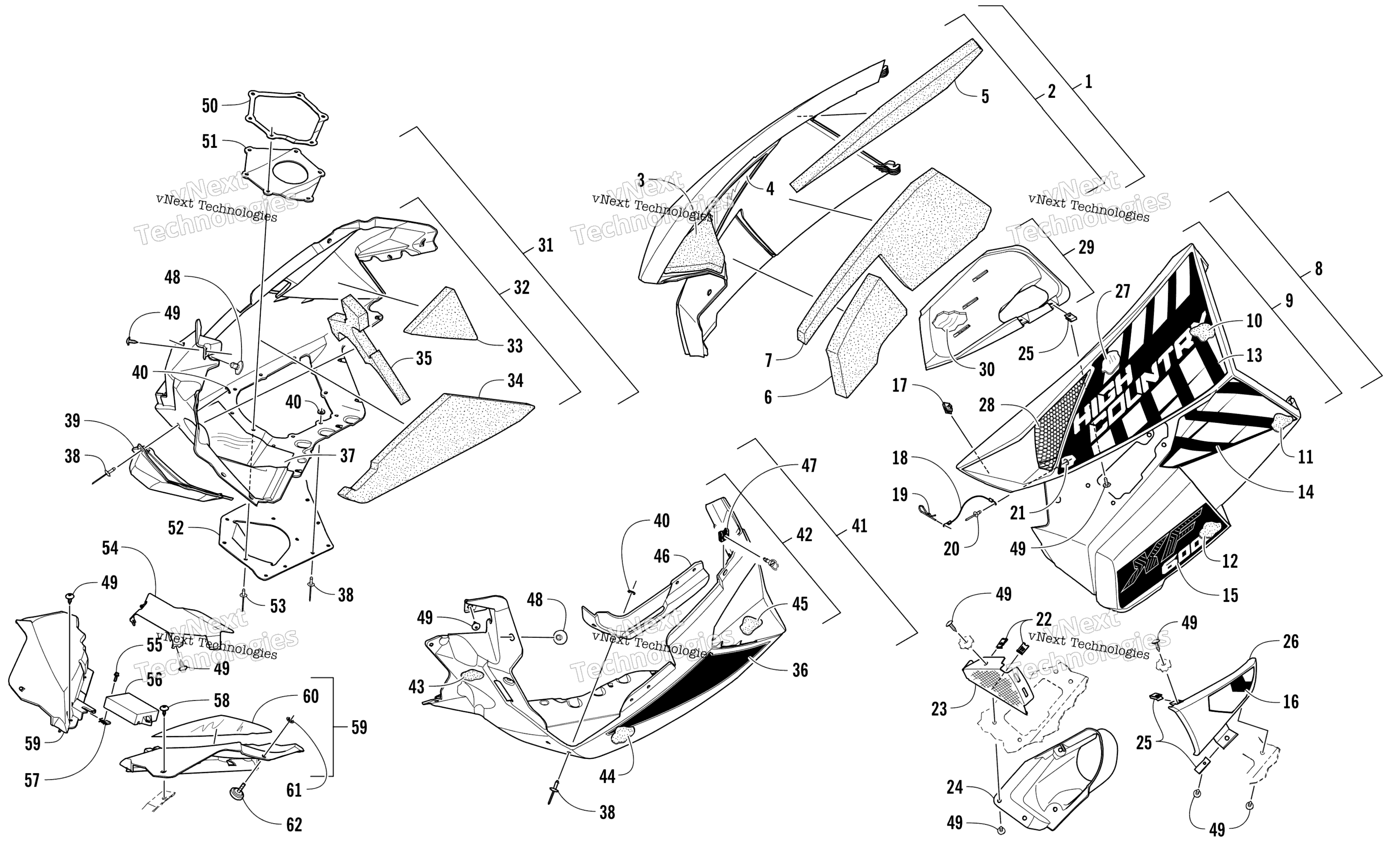 Skid Plate и Side панель узел