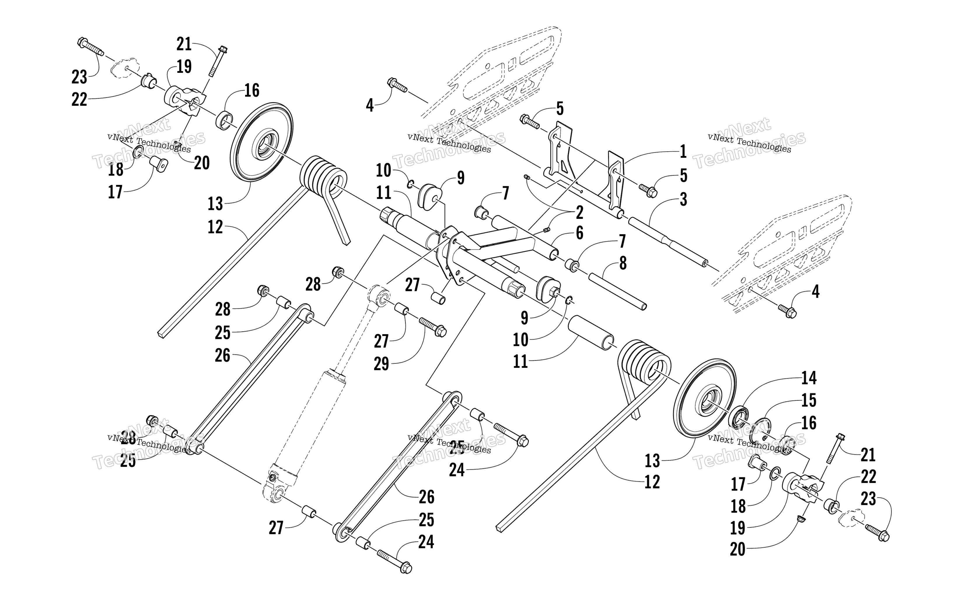 Задняя часть Suspension Rear Arm Assembly