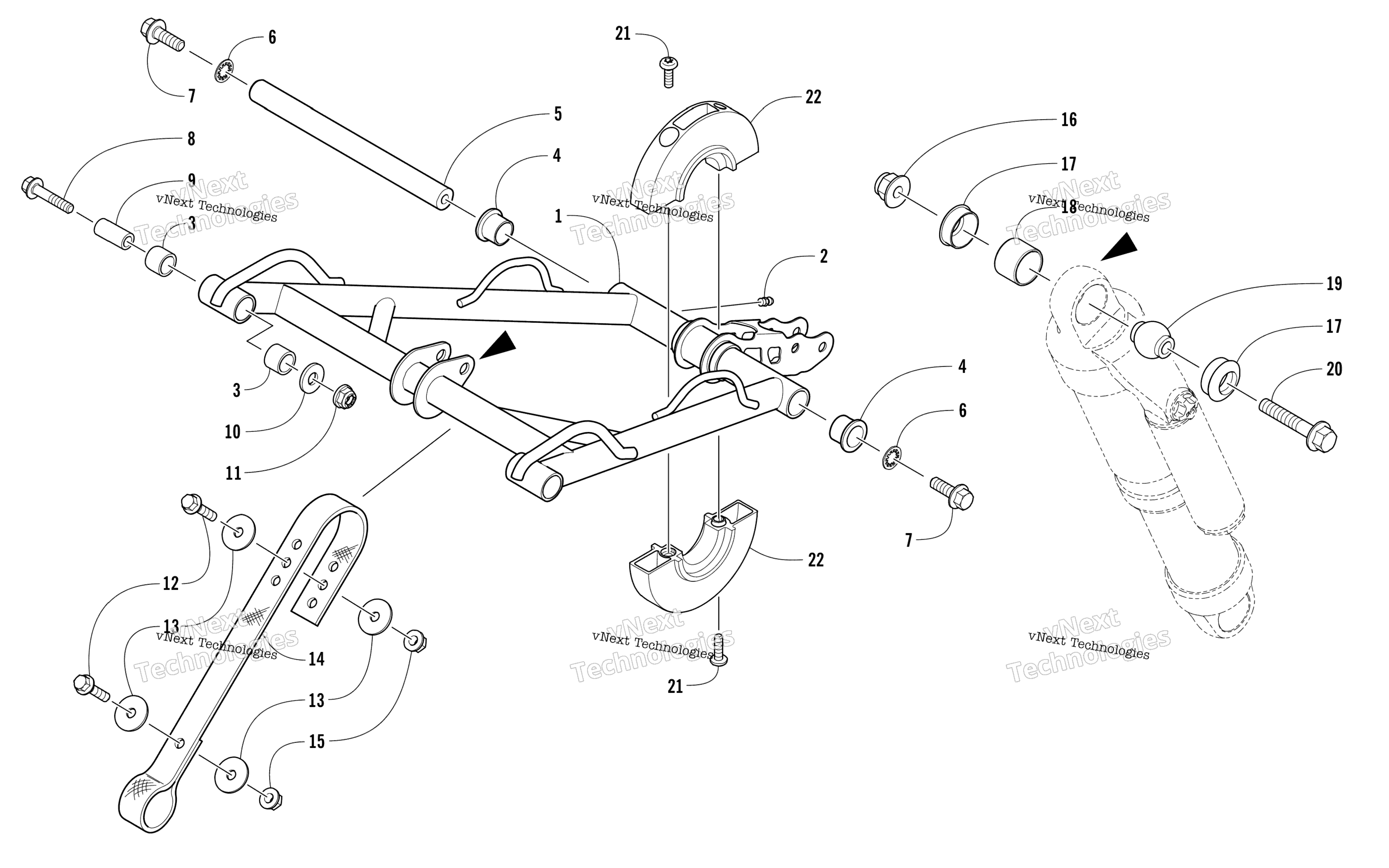 Задняя часть Suspension Front Arm Assembly