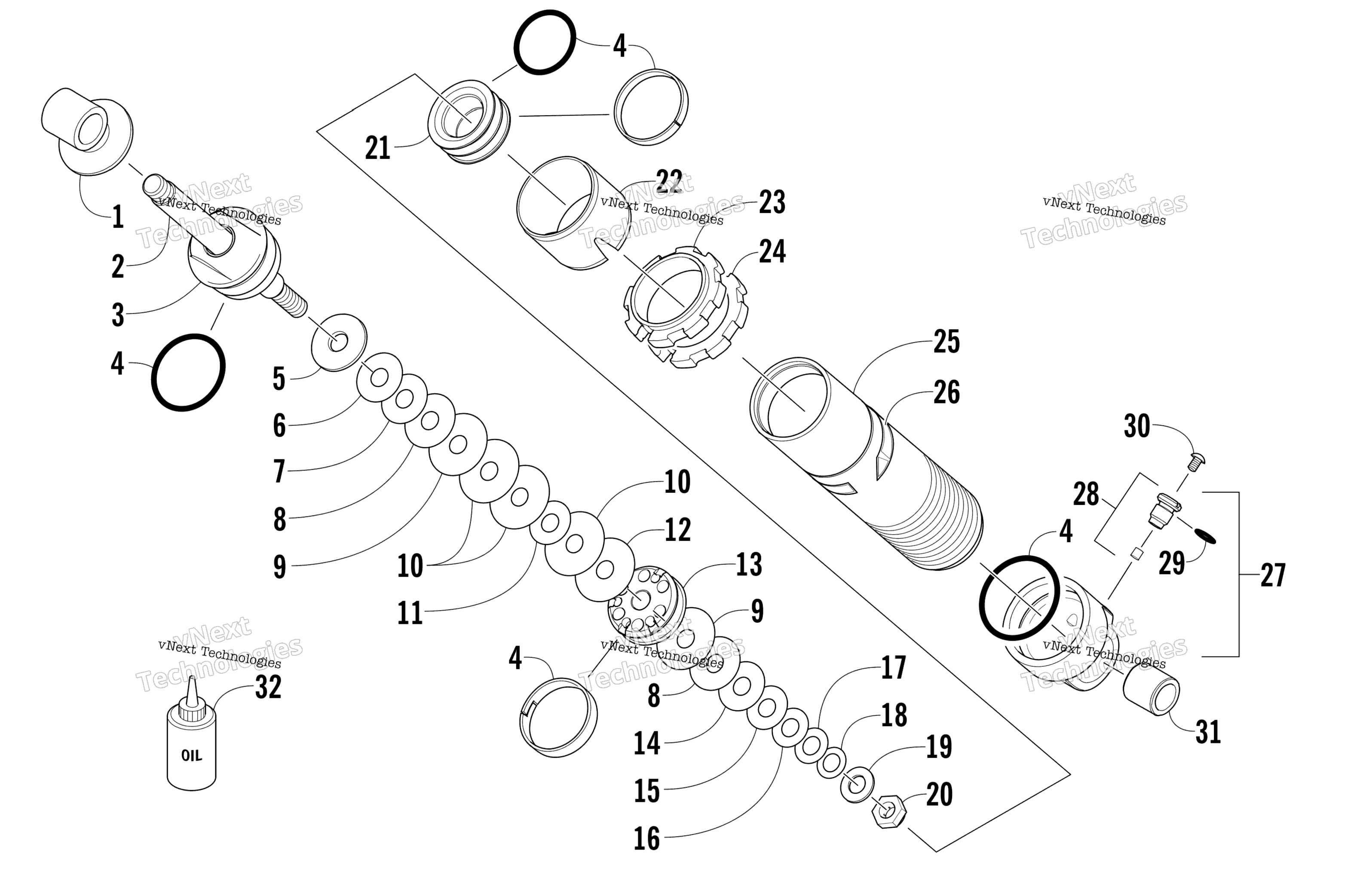 Задняя часть Suspension Front Arm Shock Absorber