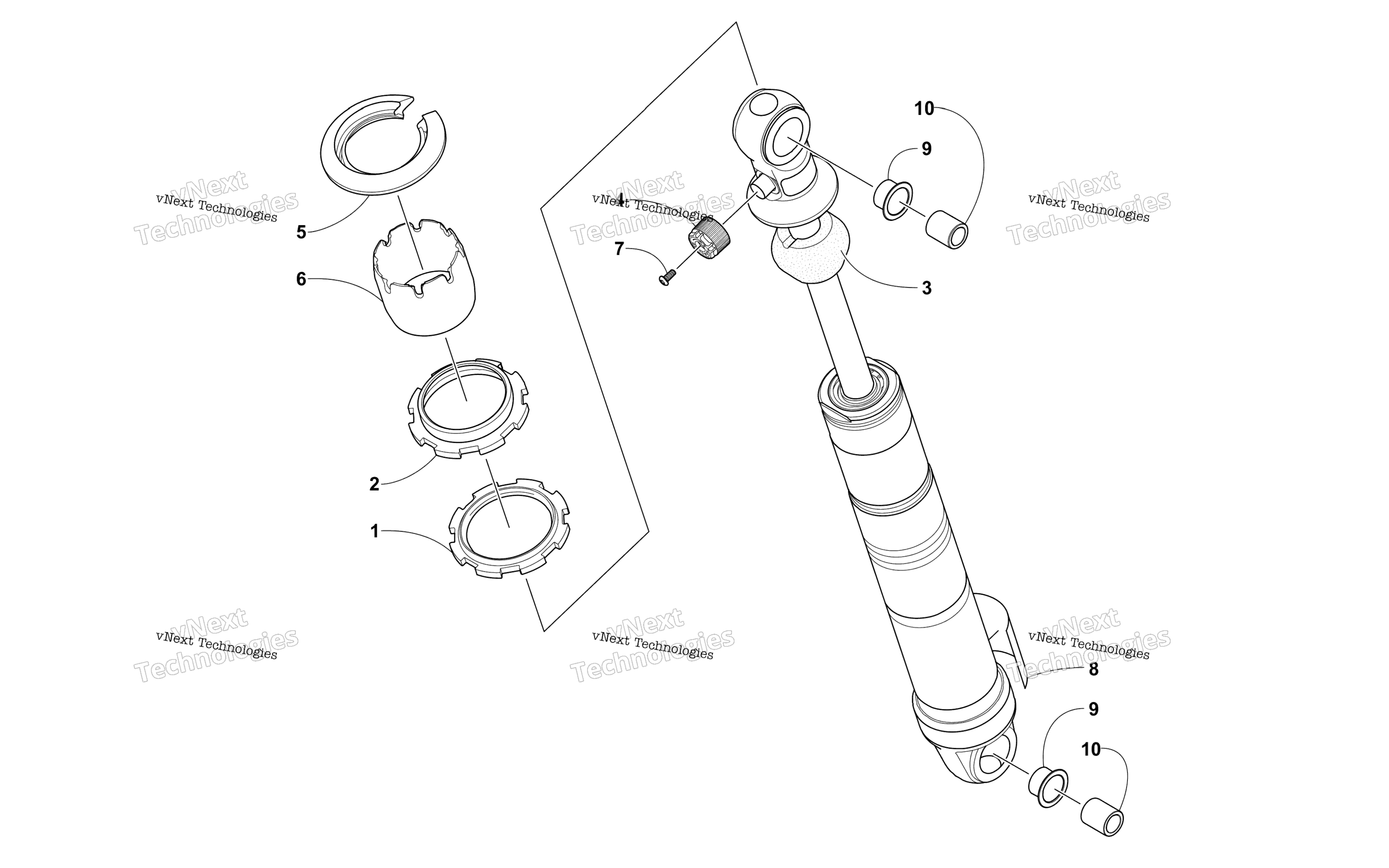 Передняя часть Suspension Shock Absorber