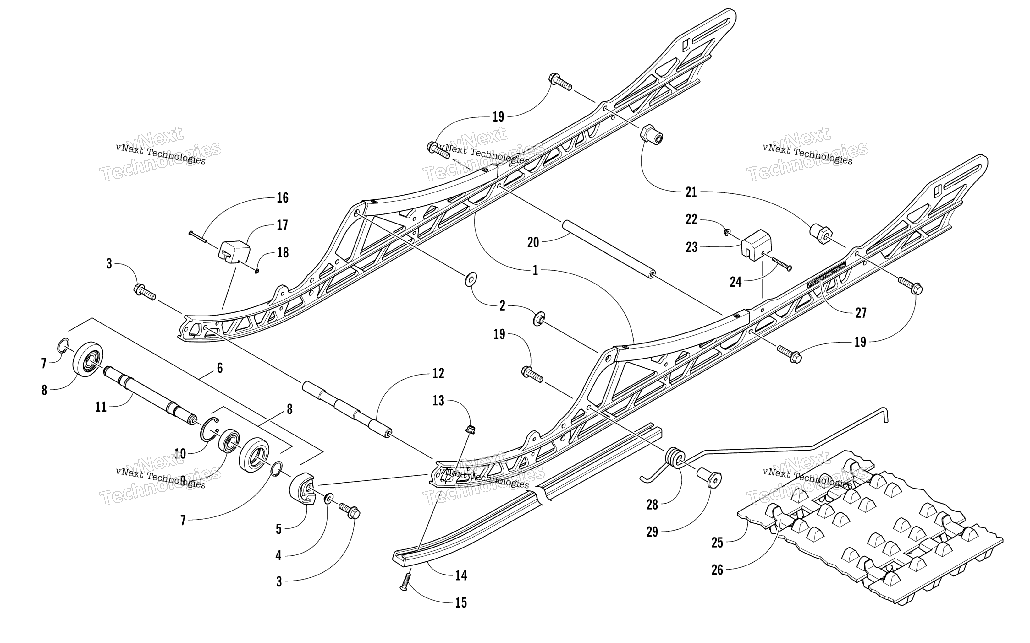 Slide Rail и Track узел
