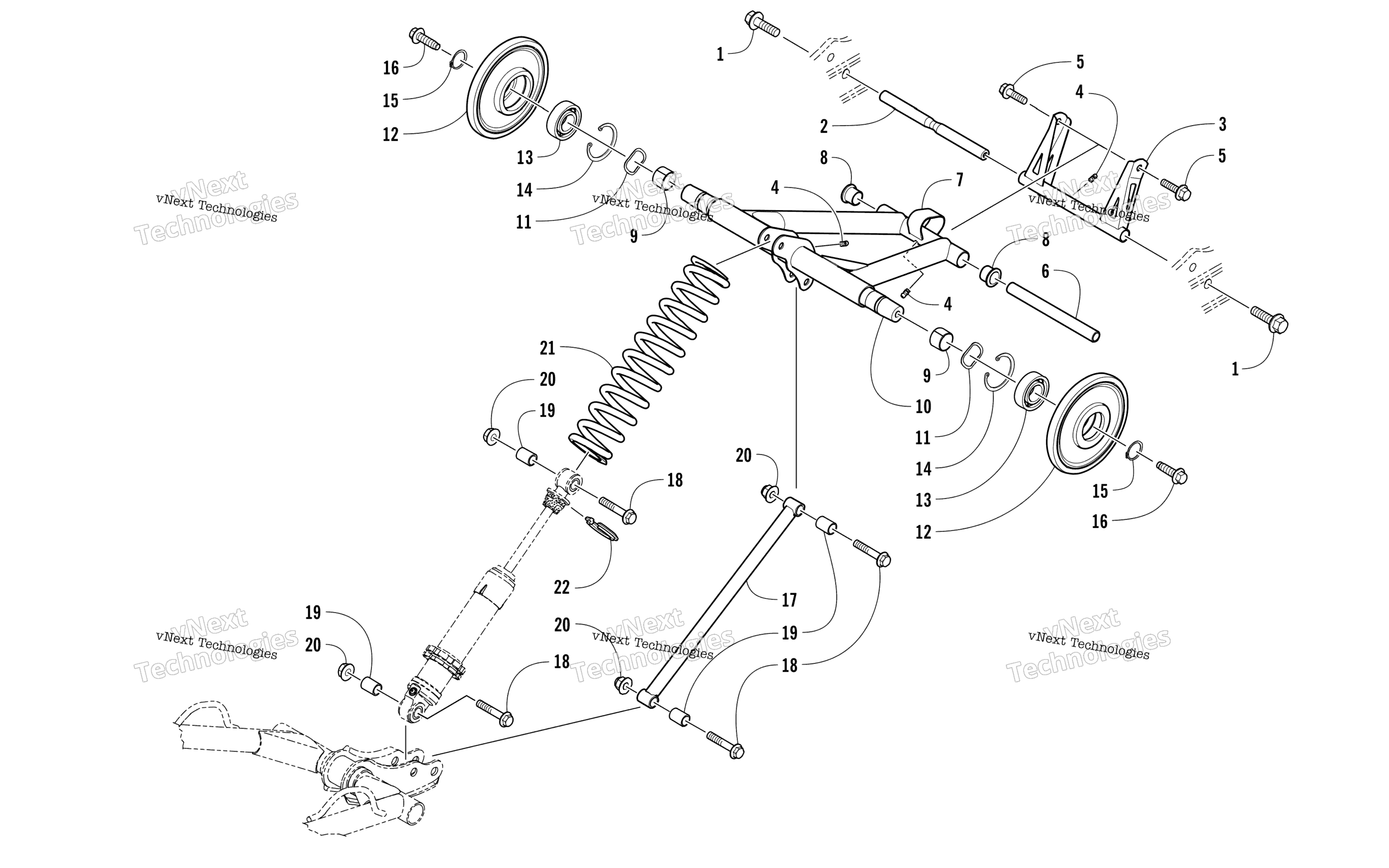 Задняя часть Suspension Rear Arm Assembly
