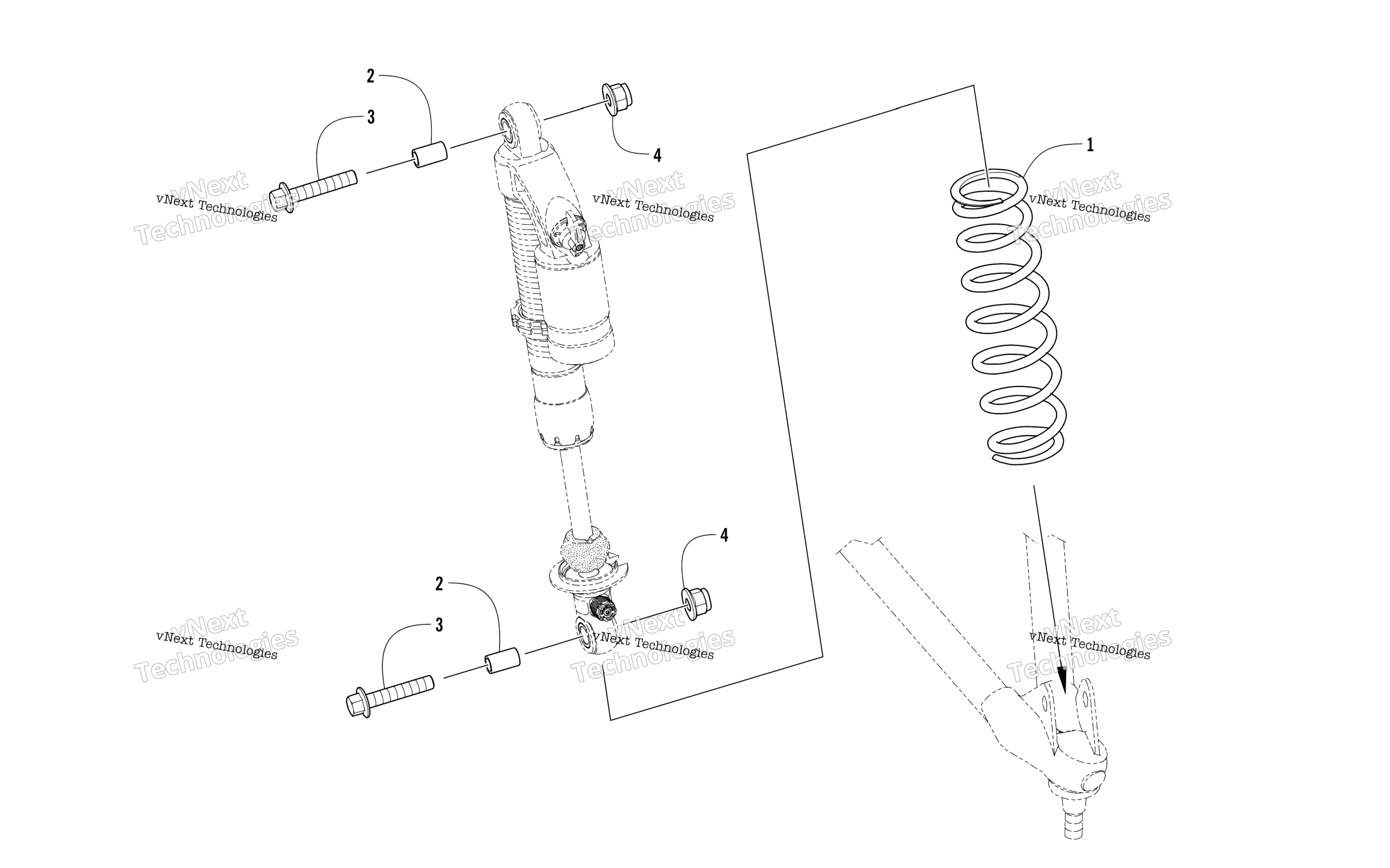 Передняя часть Shock Absorber Assembly
