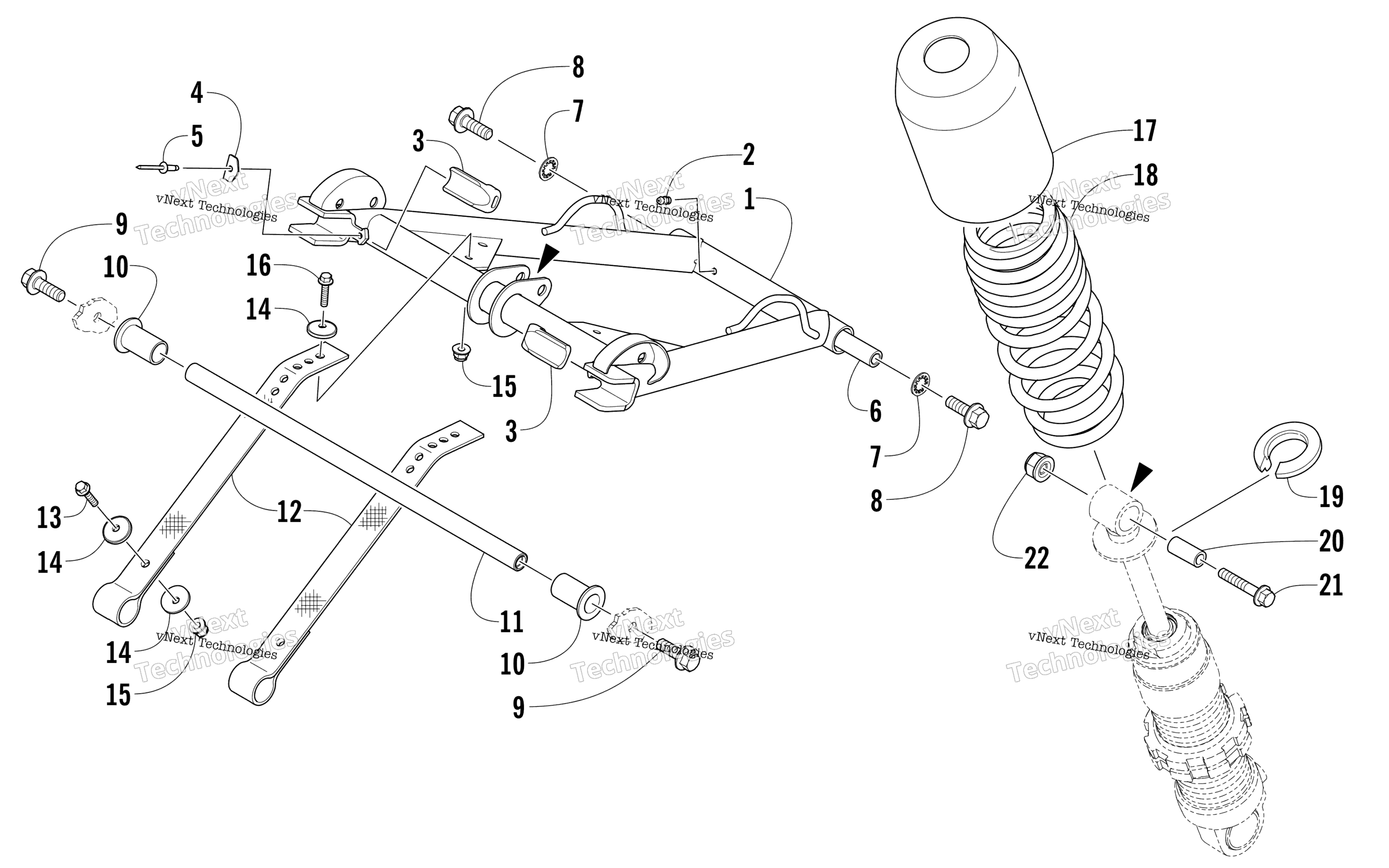 Задняя часть Suspension Front Arm Assembly