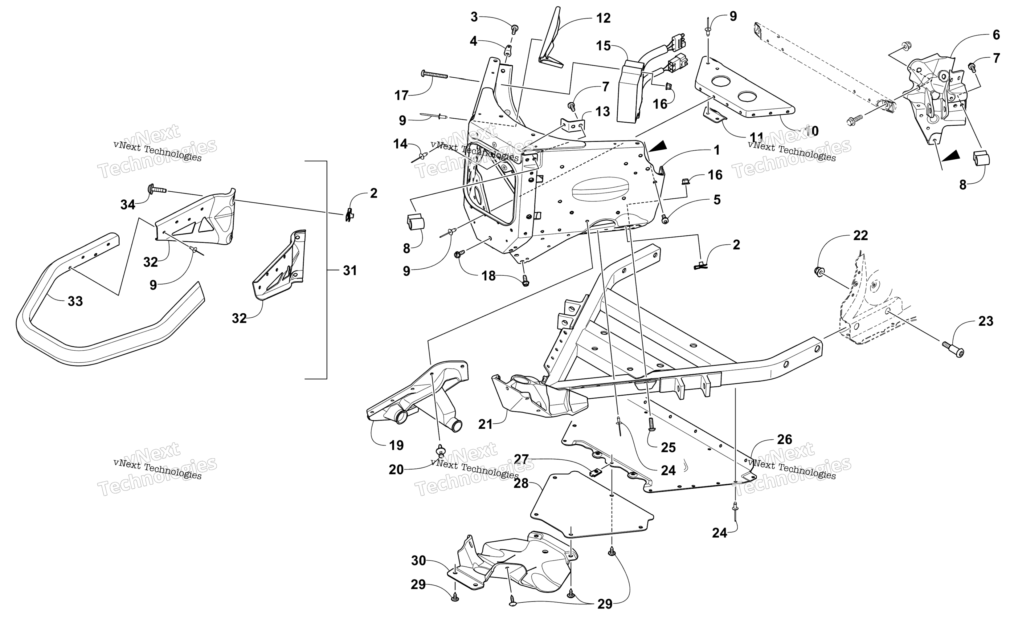 Передняя часть Bumper And Frame Assembly