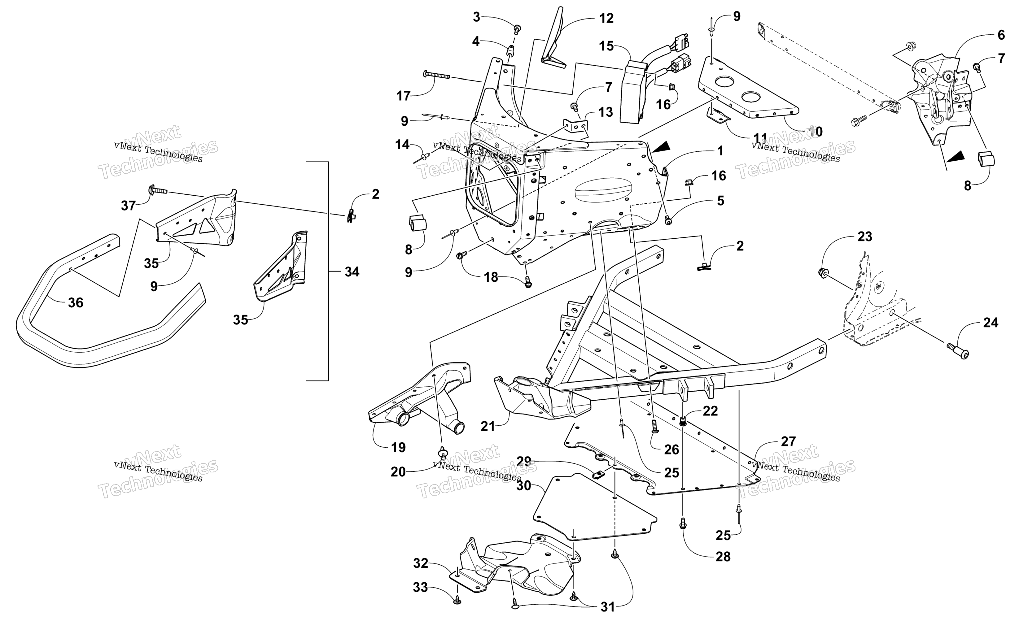 Передняя часть Bumper And Frame Assembly