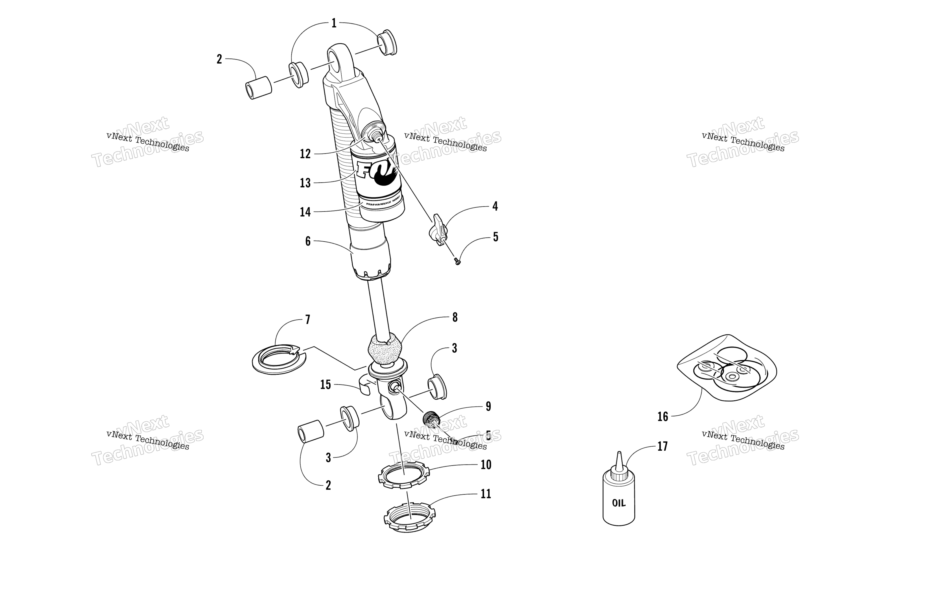 Передняя часть Suspension Shock Absorber