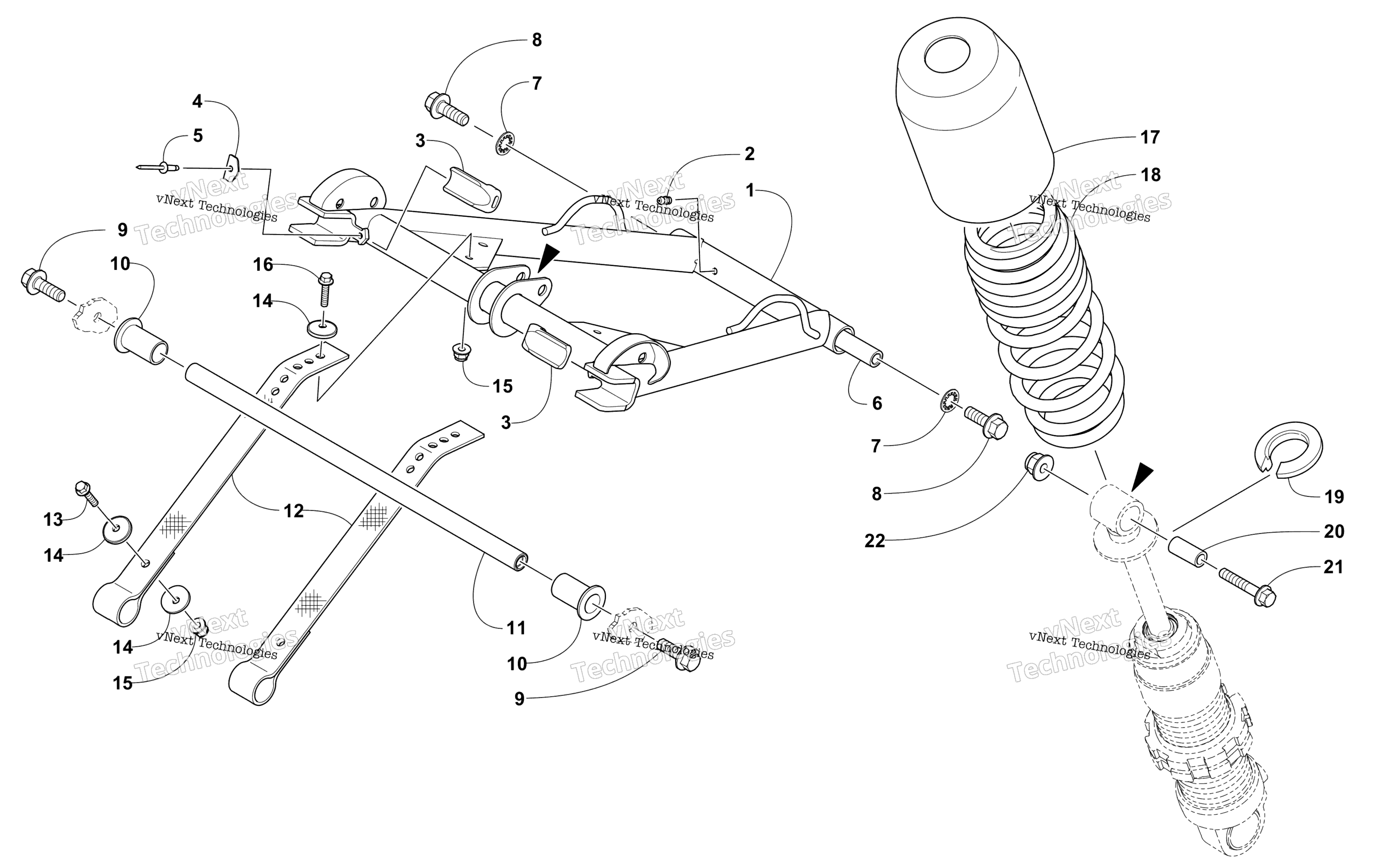 Задняя часть Suspension Front Arm Assembly