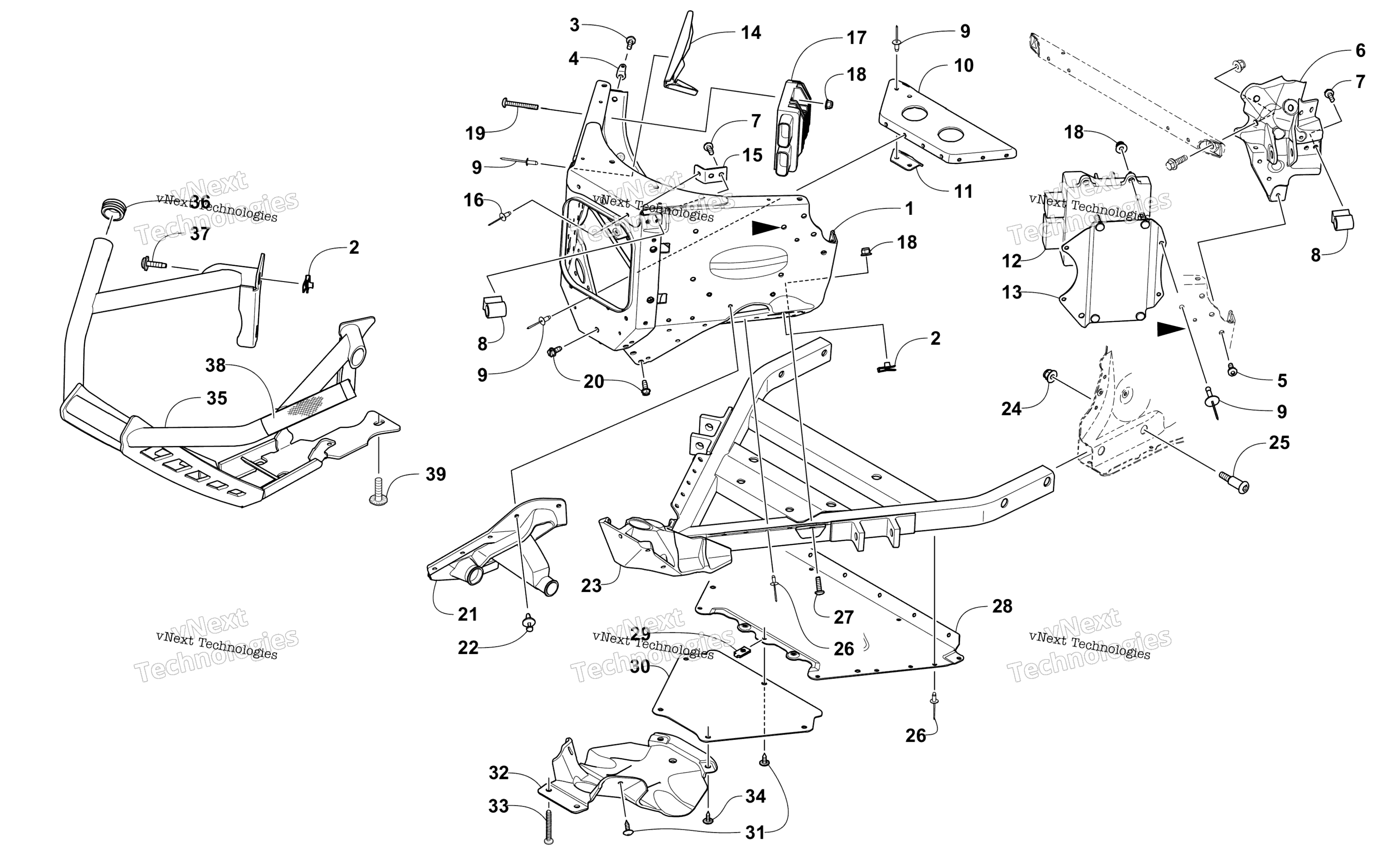 Передняя часть Bumper And Frame Assembly