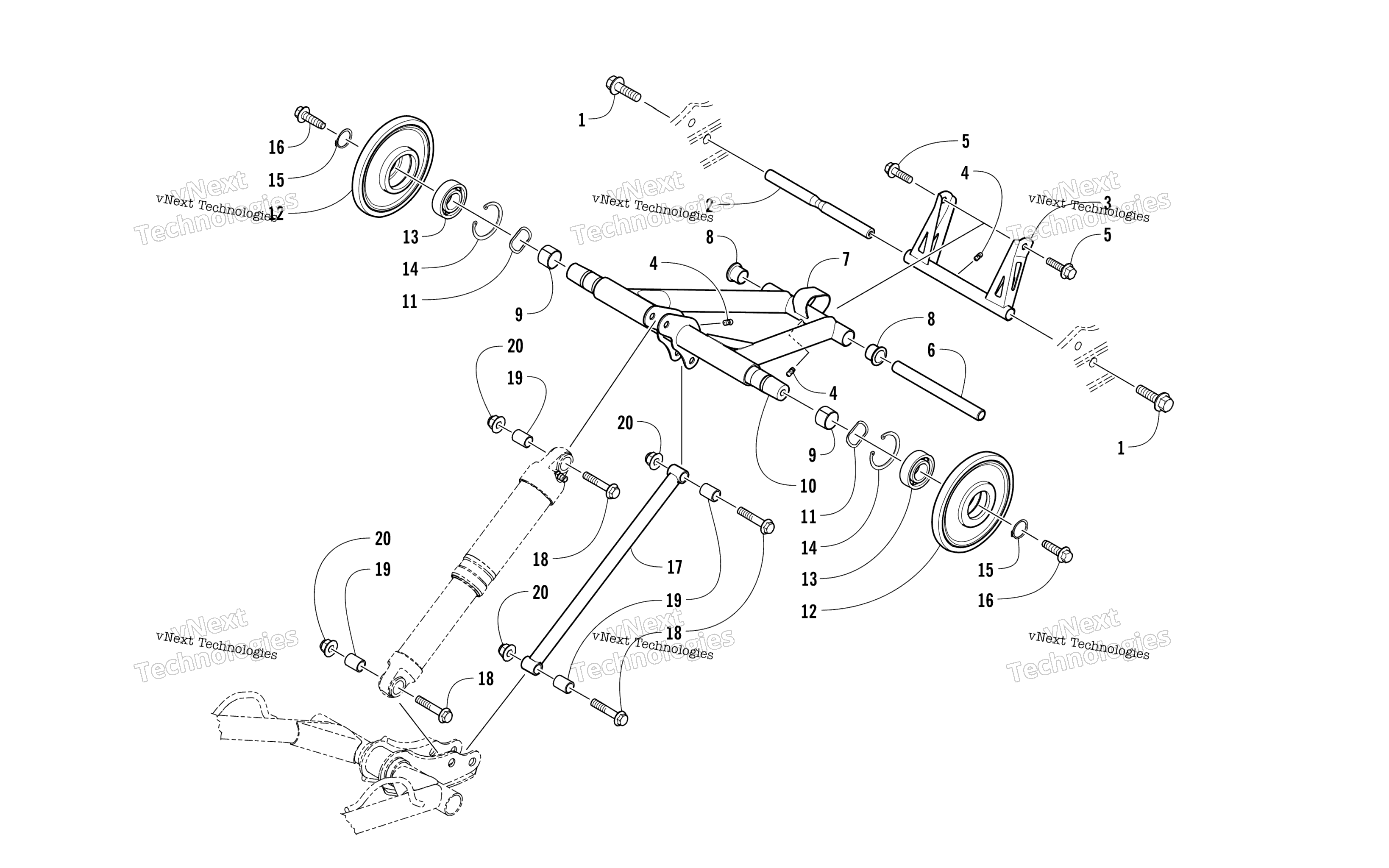 Задняя часть Suspension Rear Arm Assembly