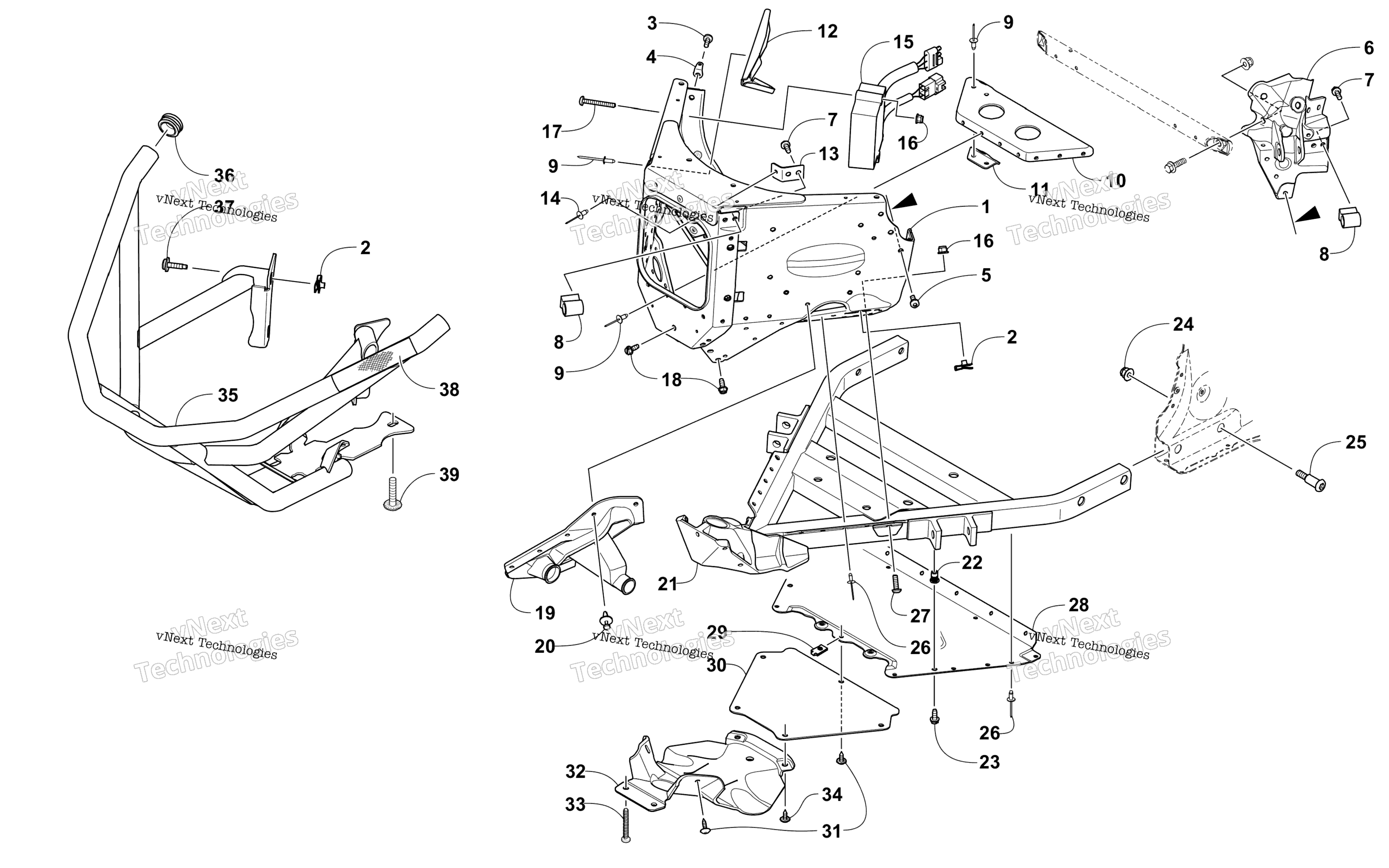 Передняя часть Bumper And Frame Assembly