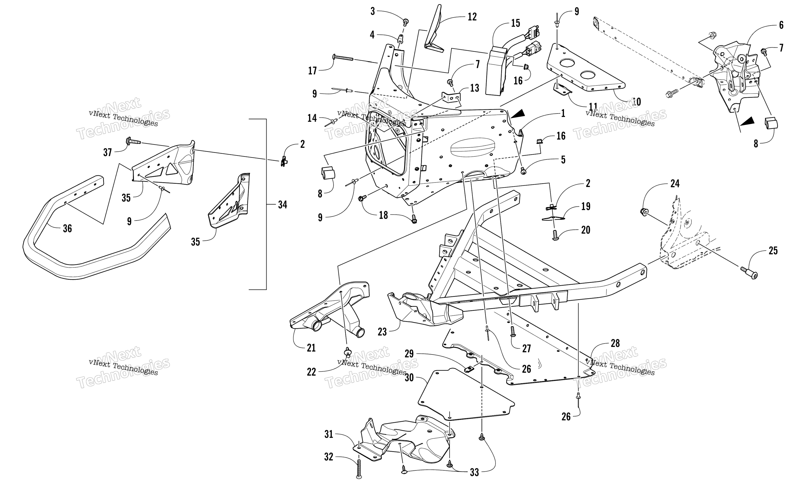 Передняя часть Bumper And Frame Assembly