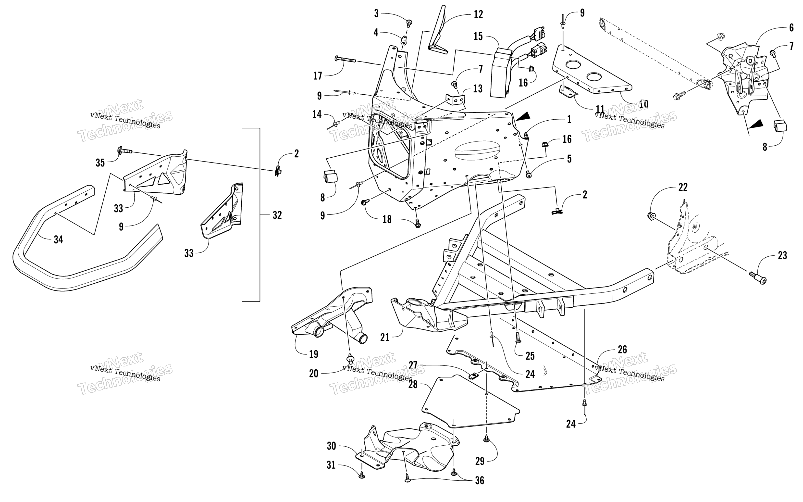 Передняя часть Bumper And Frame Assembly
