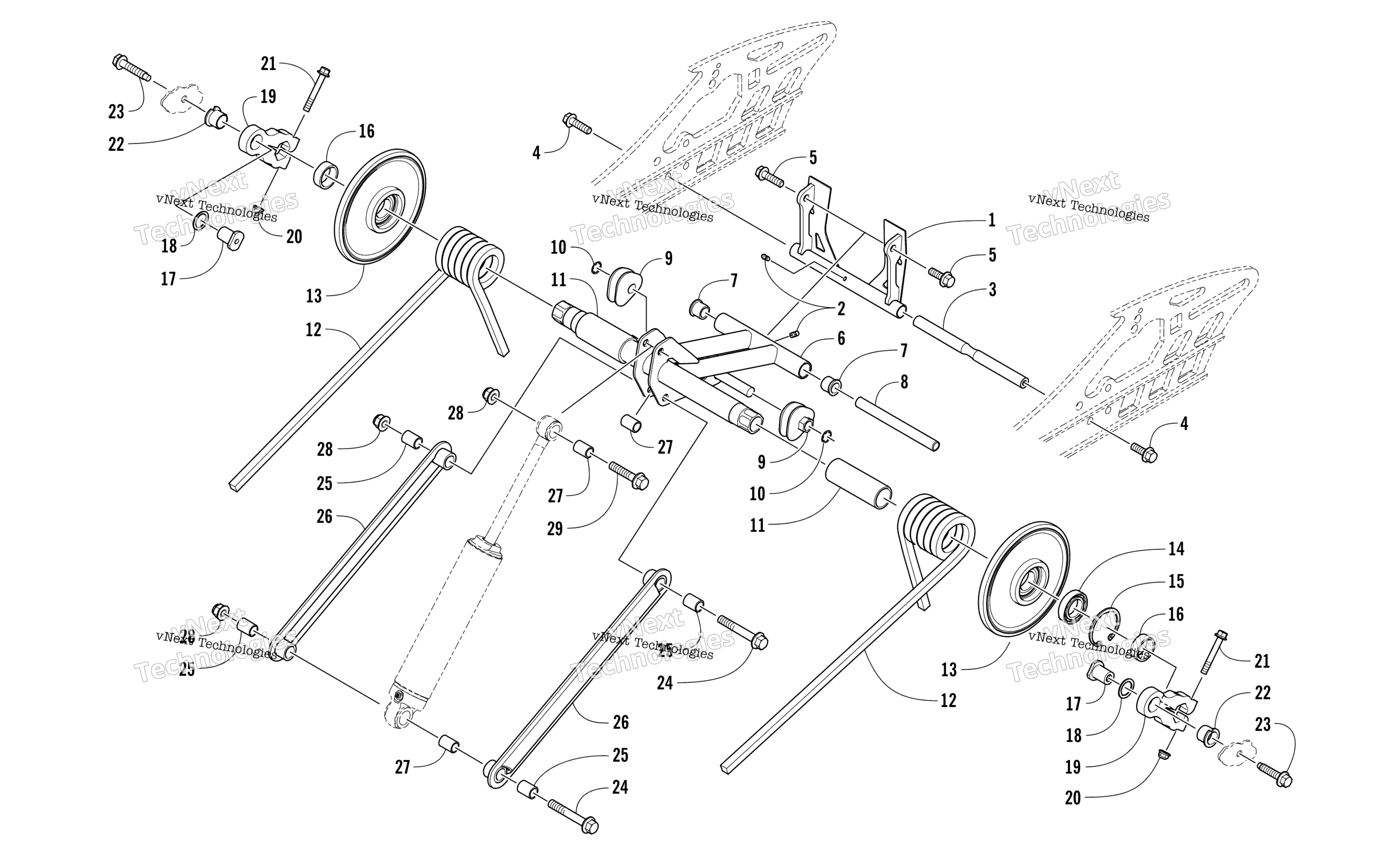 Задняя часть Suspension Rear Arm Assembly