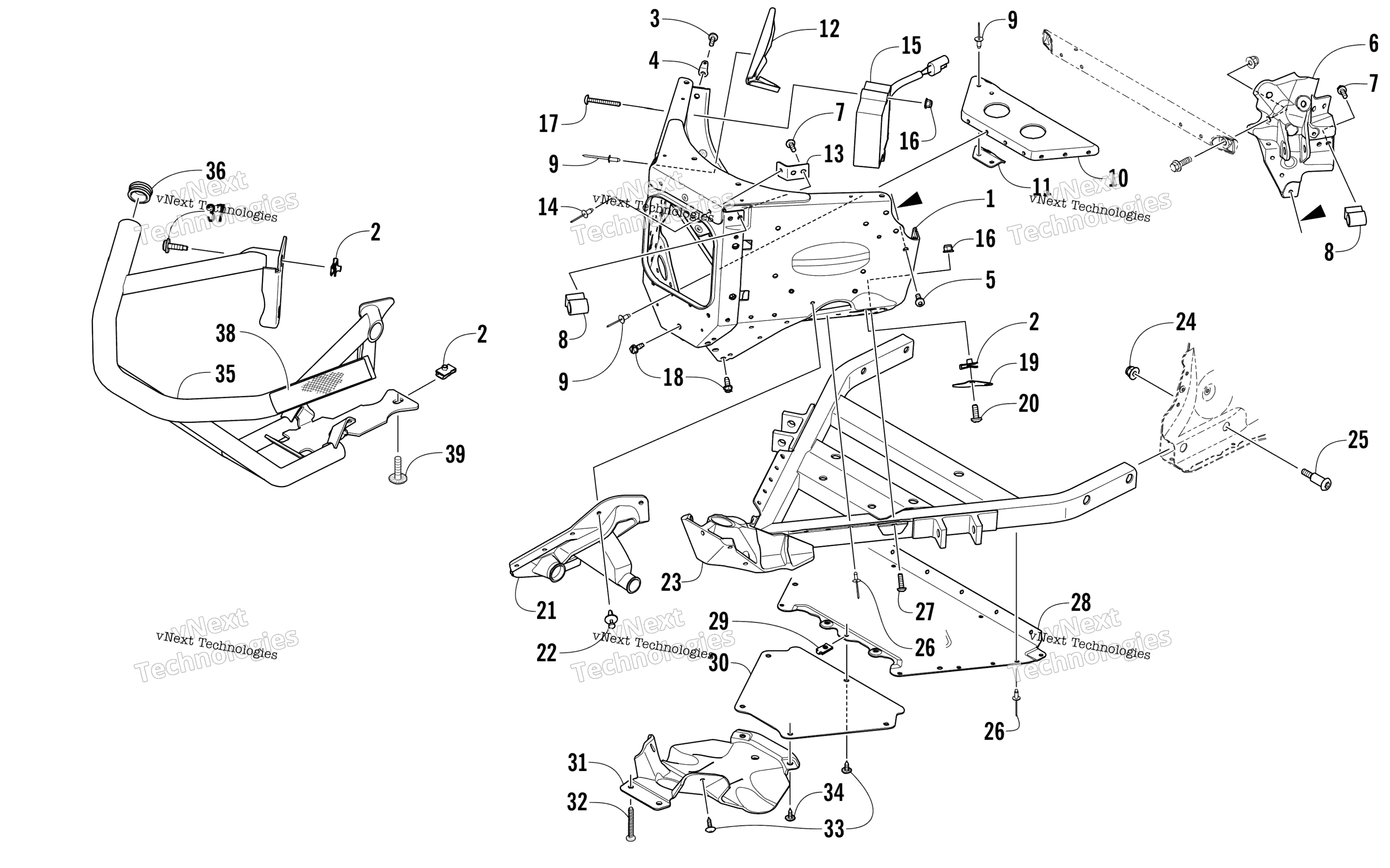 Передняя часть Bumper And Frame Assembly