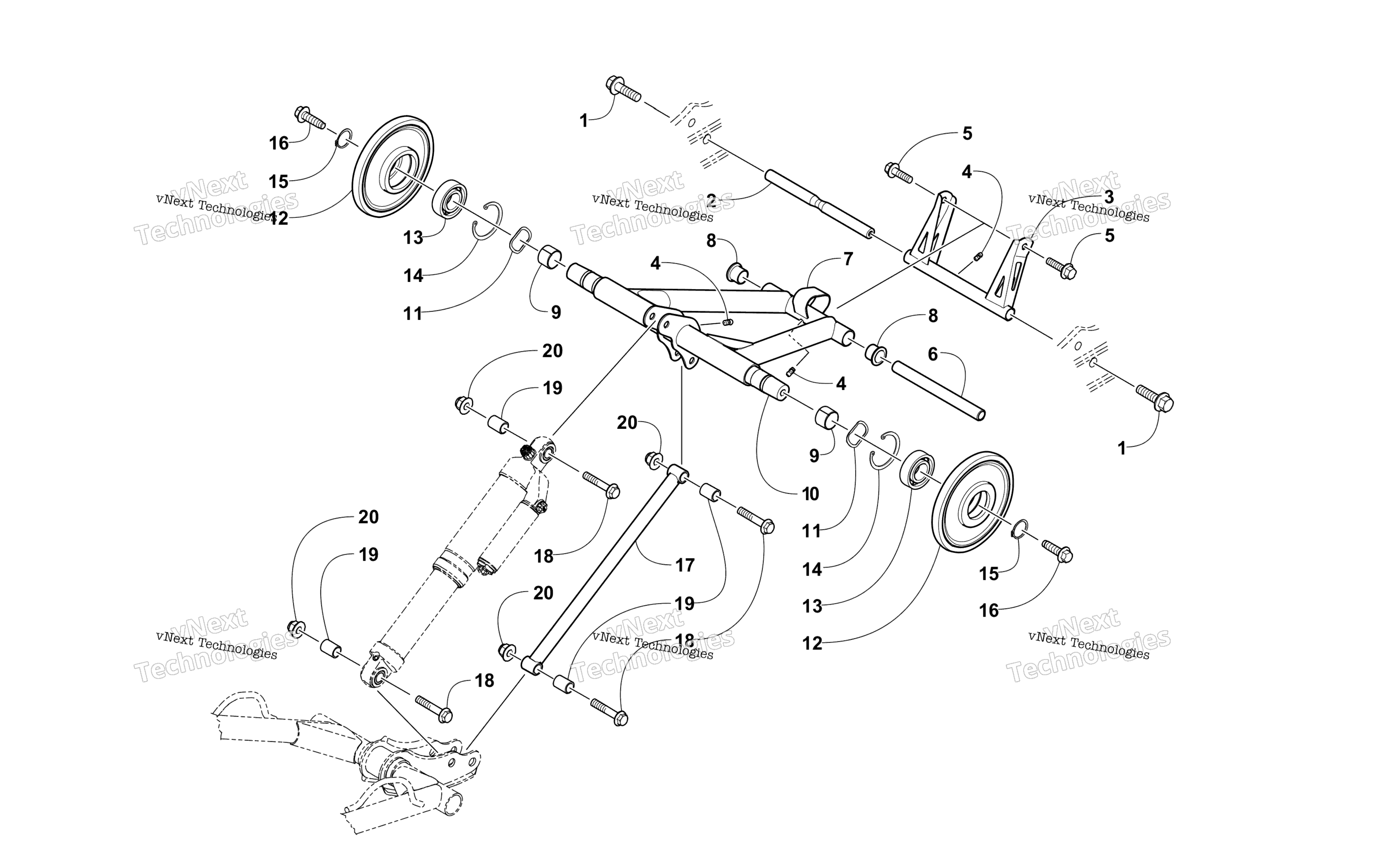 Задняя часть Suspension Rear Arm Assembly