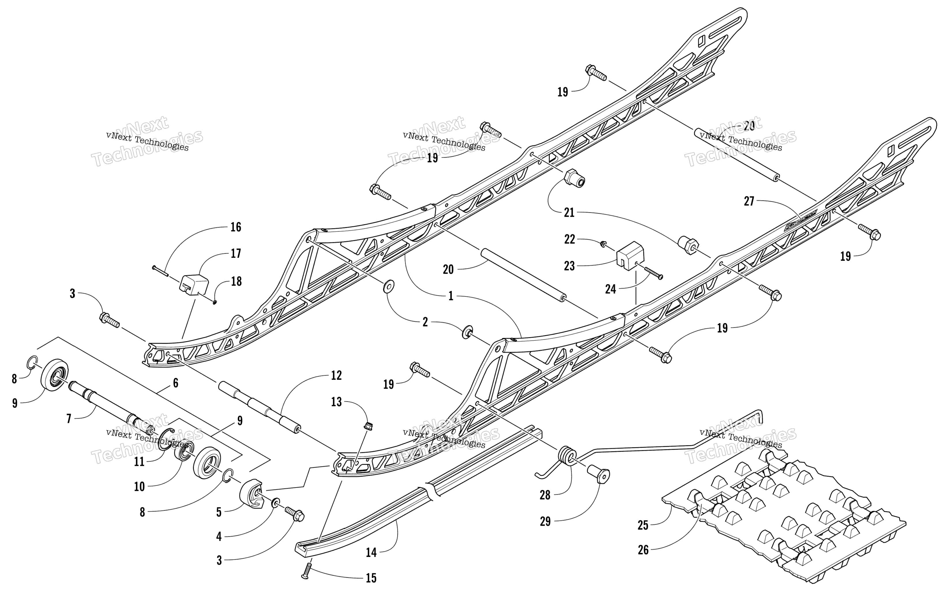 Slide Rail и Track узел