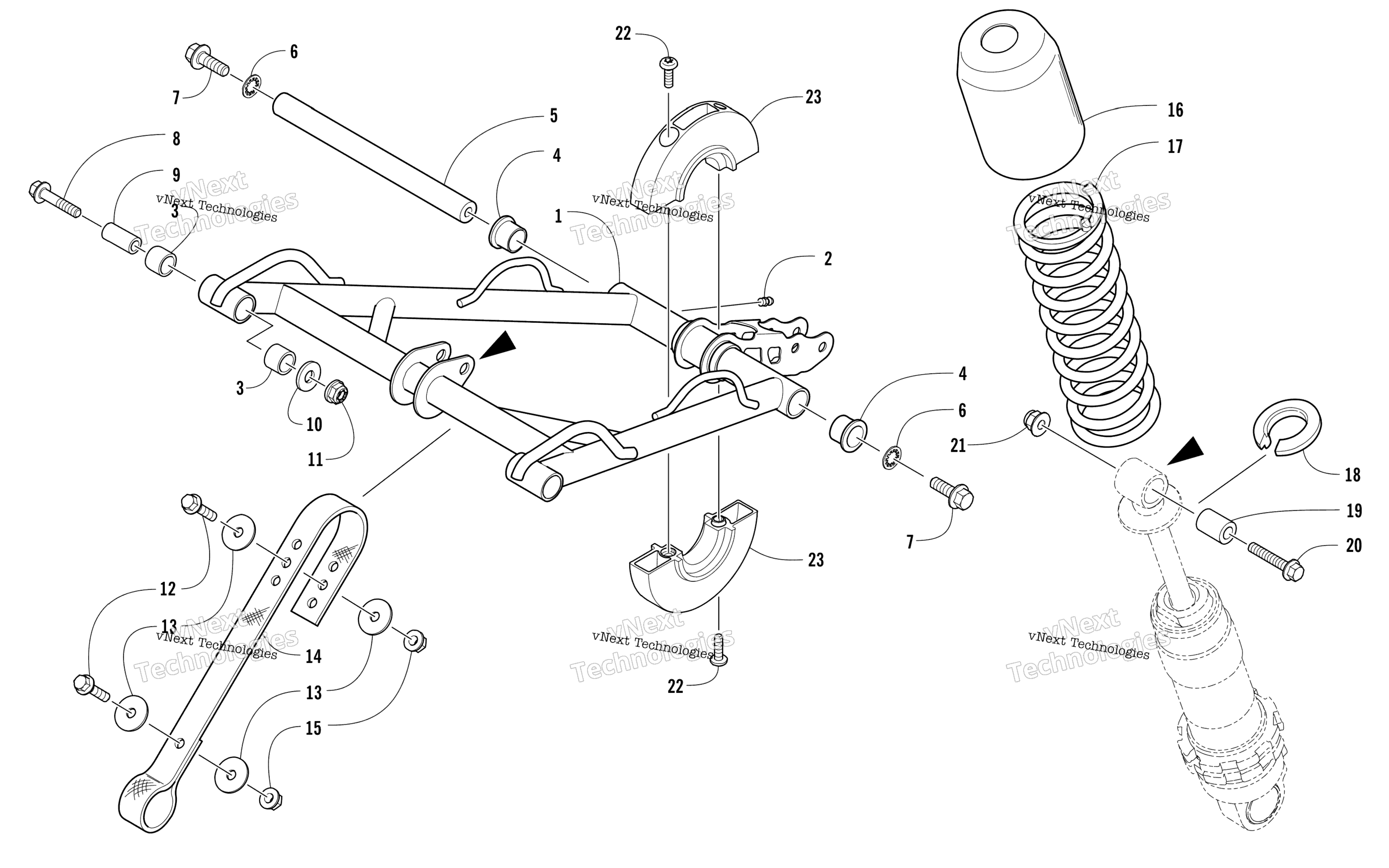 Задняя часть Suspension Front Arm Assembly