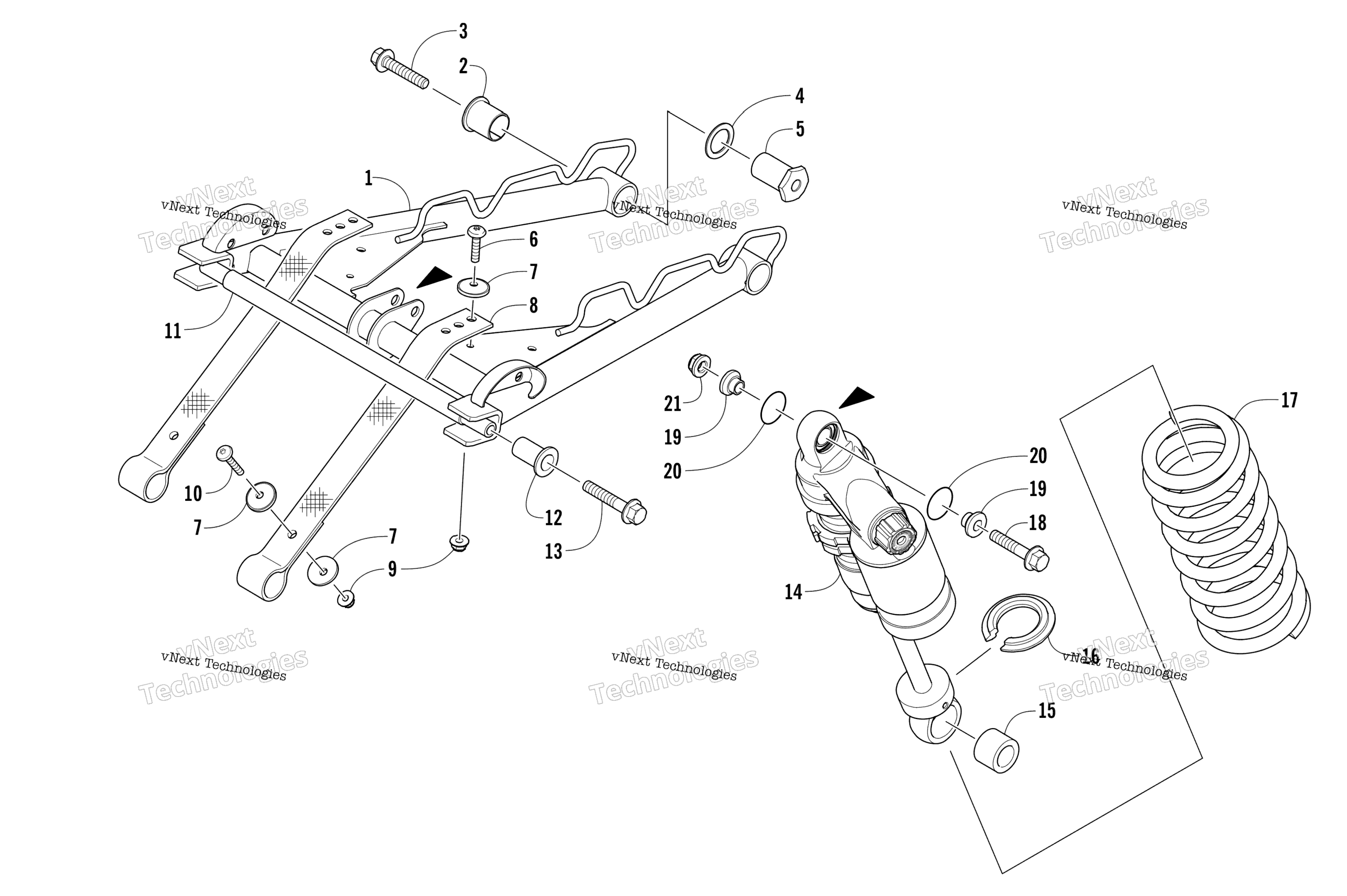 Задняя часть Suspension Front Arm Assembly