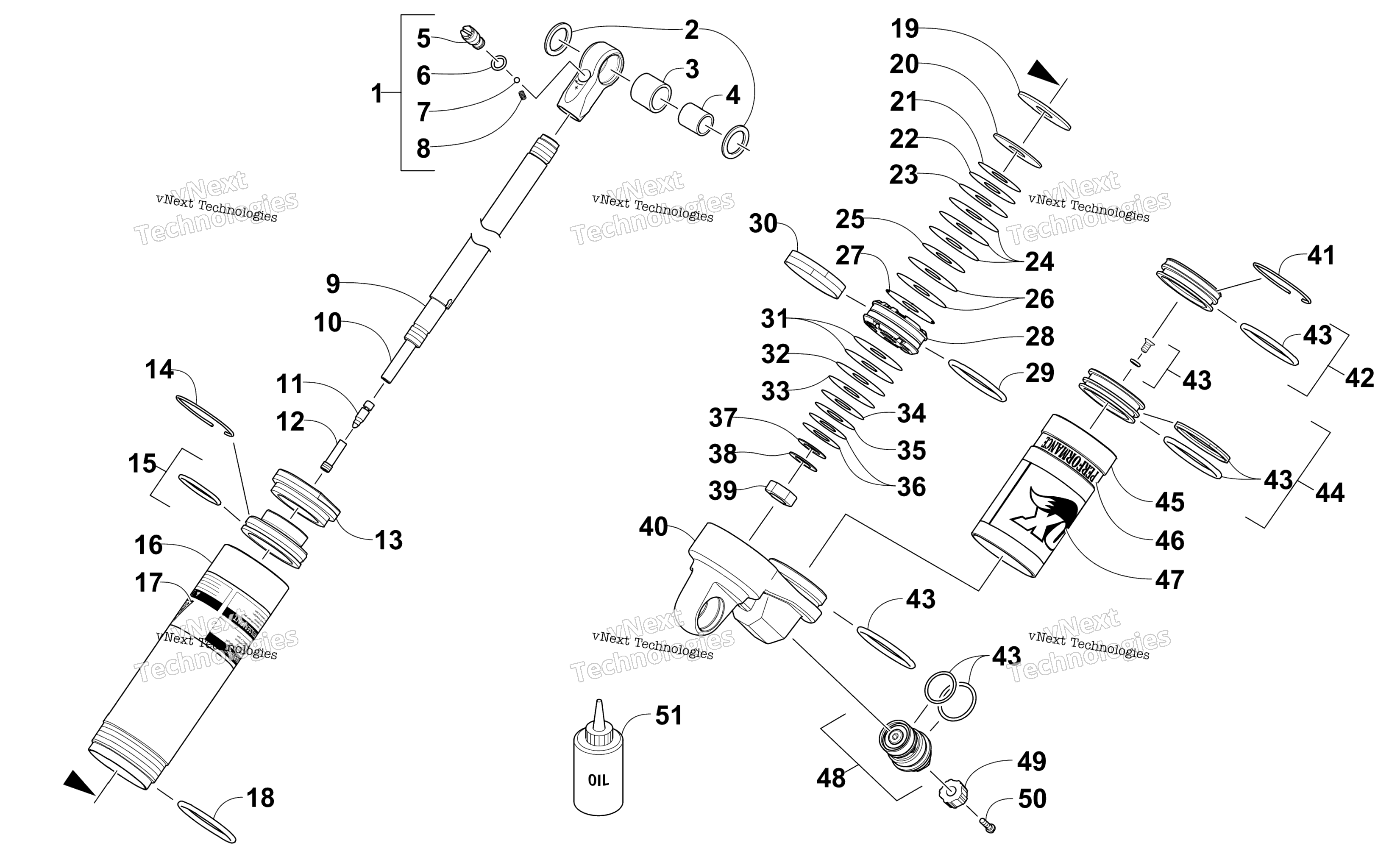 Задняя часть Suspension Rear Arm Shock Absorber