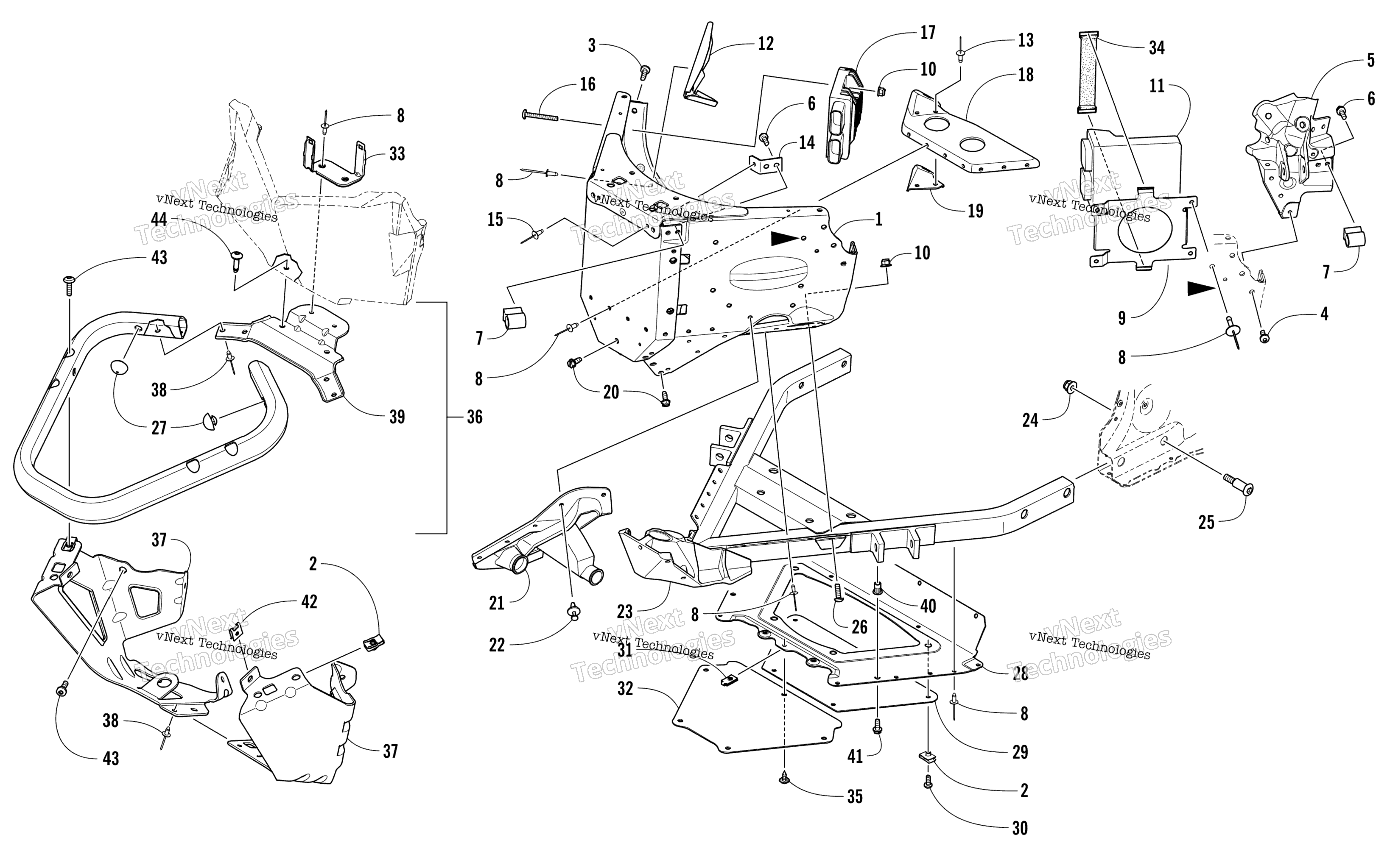 Передняя часть Bumper And Frame Assembly