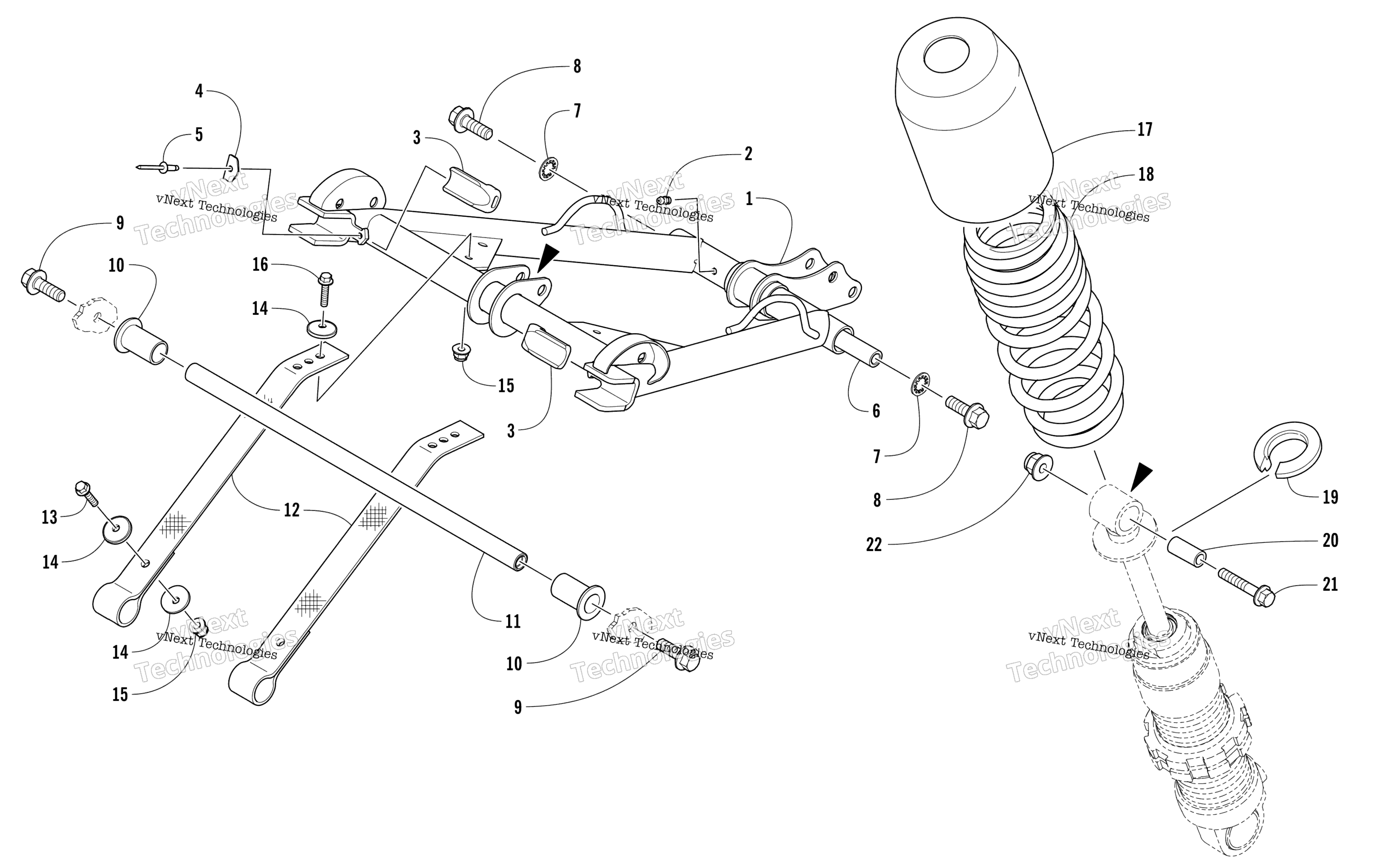 Задняя часть Suspension Front Arm Assembly