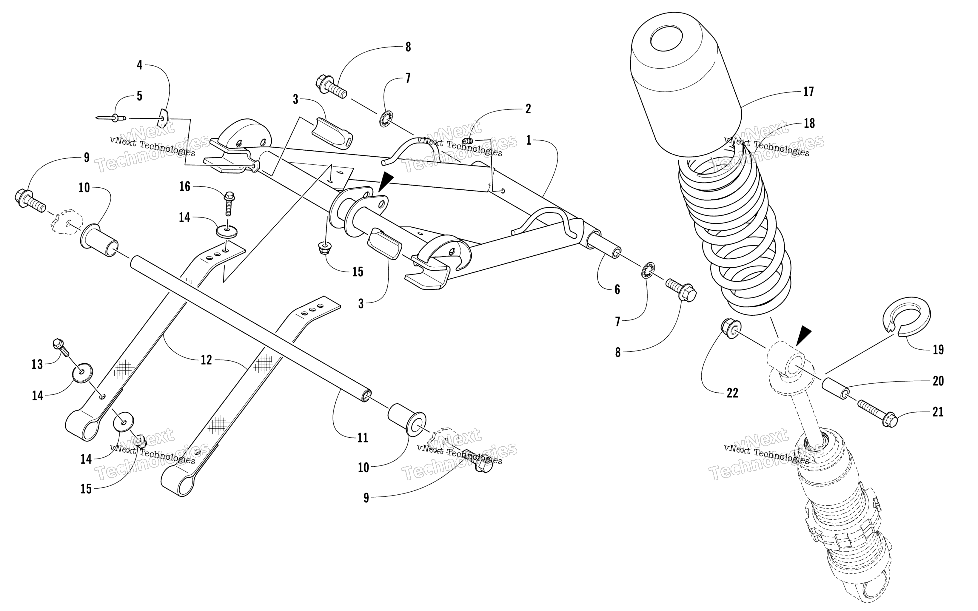 Задняя часть Suspension Front Arm Assembly