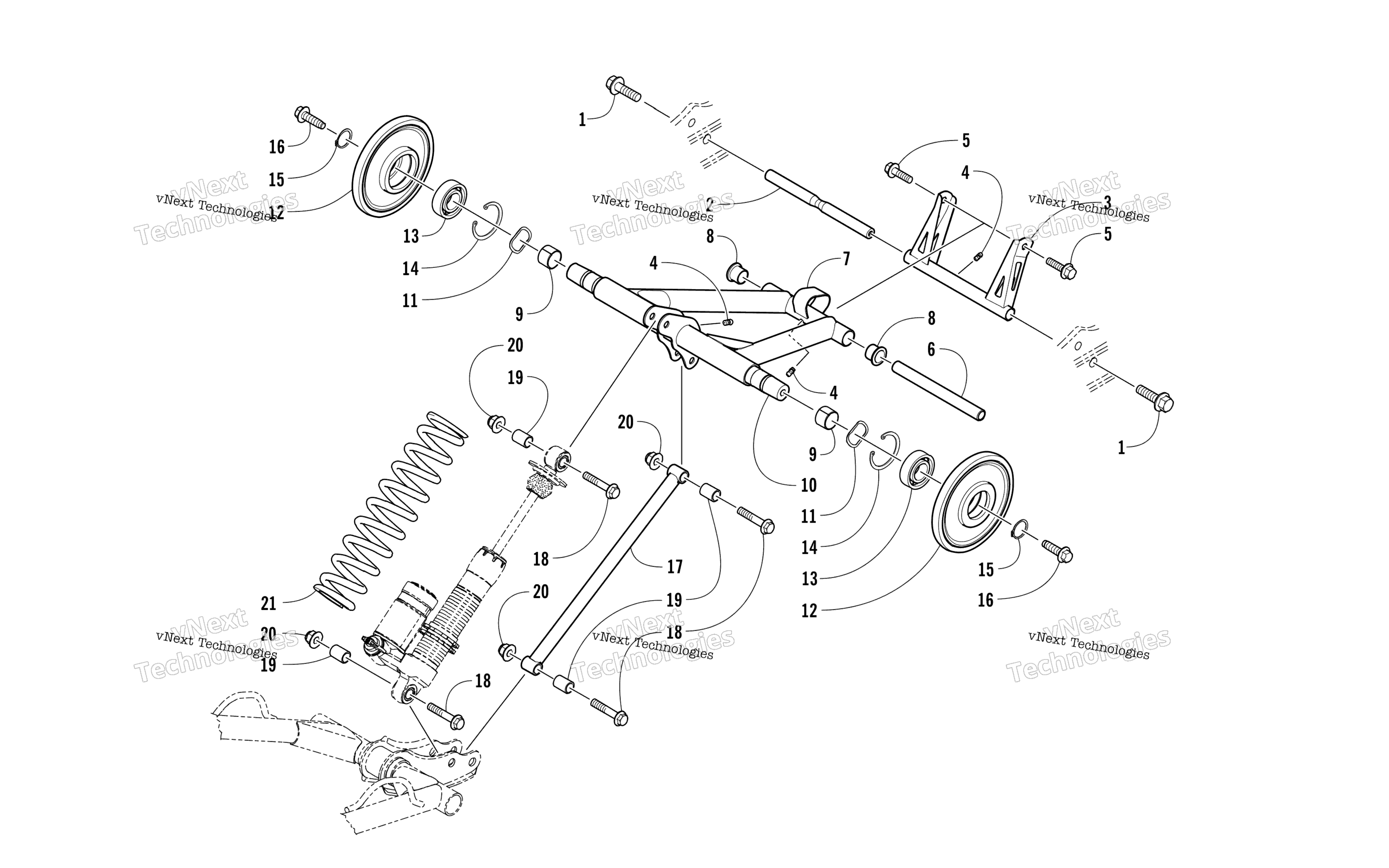 Задняя часть Suspension Rear Arm Assembly