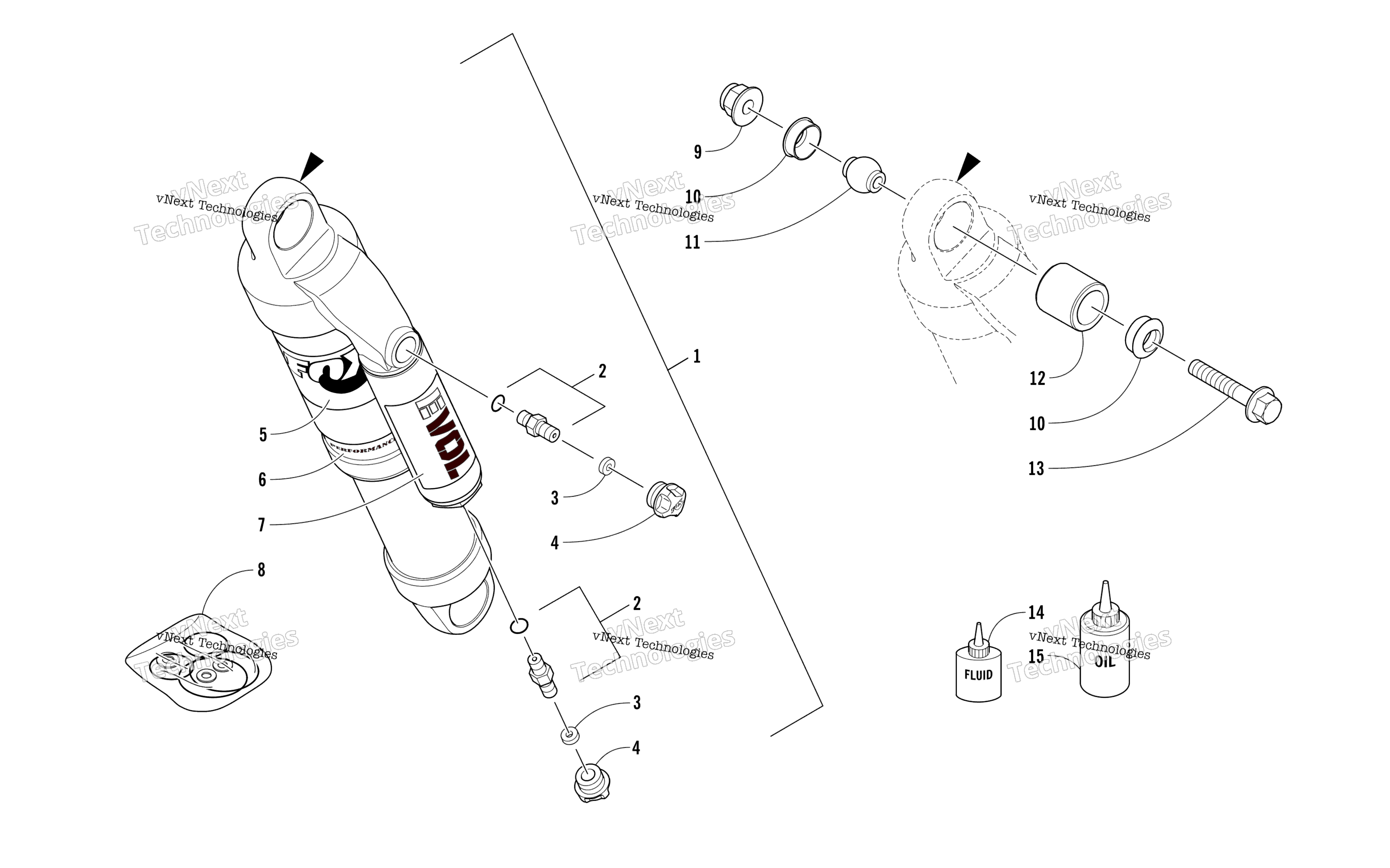 Задняя часть Suspension Front Arm Shock Absorber