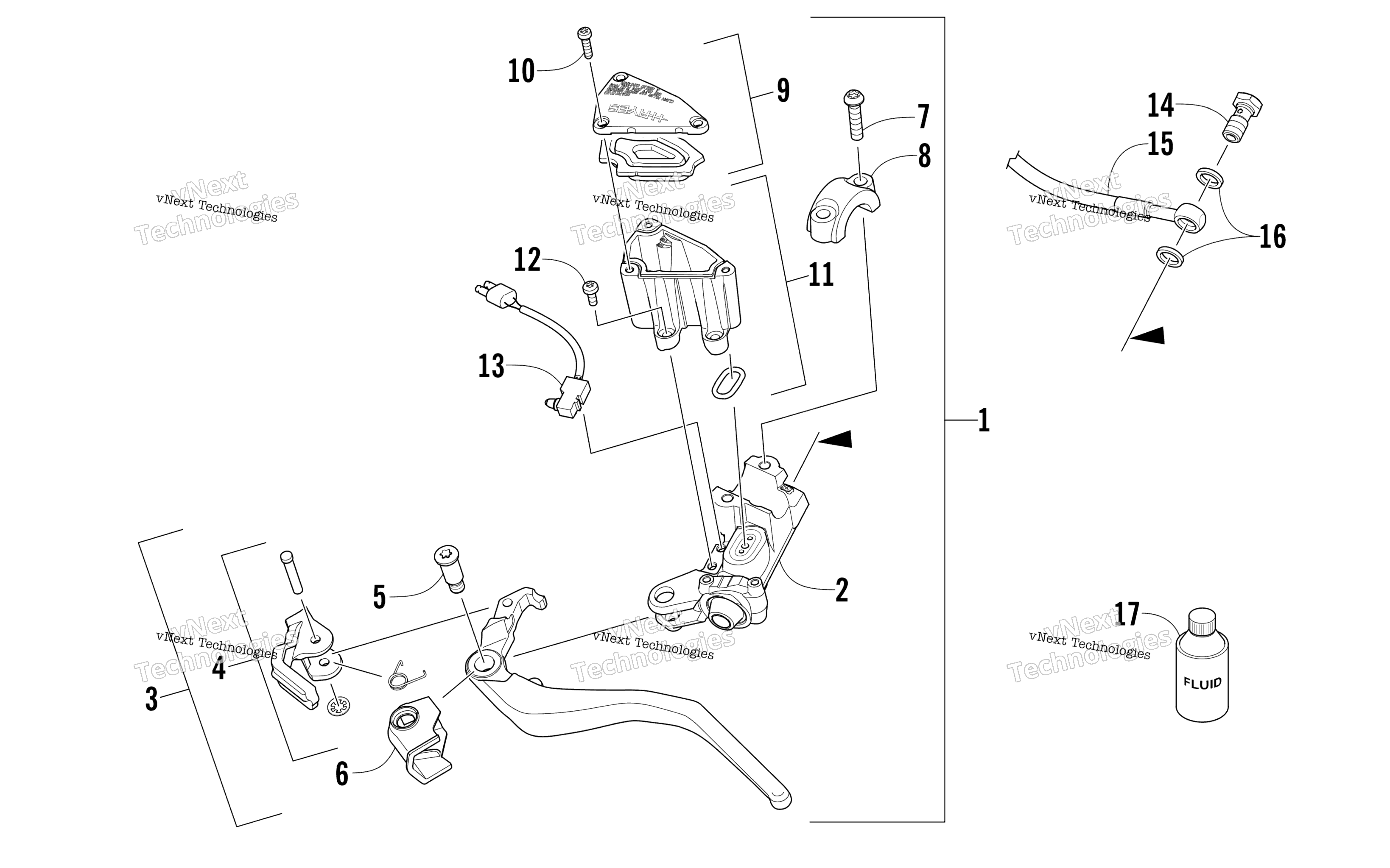 Hydraulic тормоз управление узел