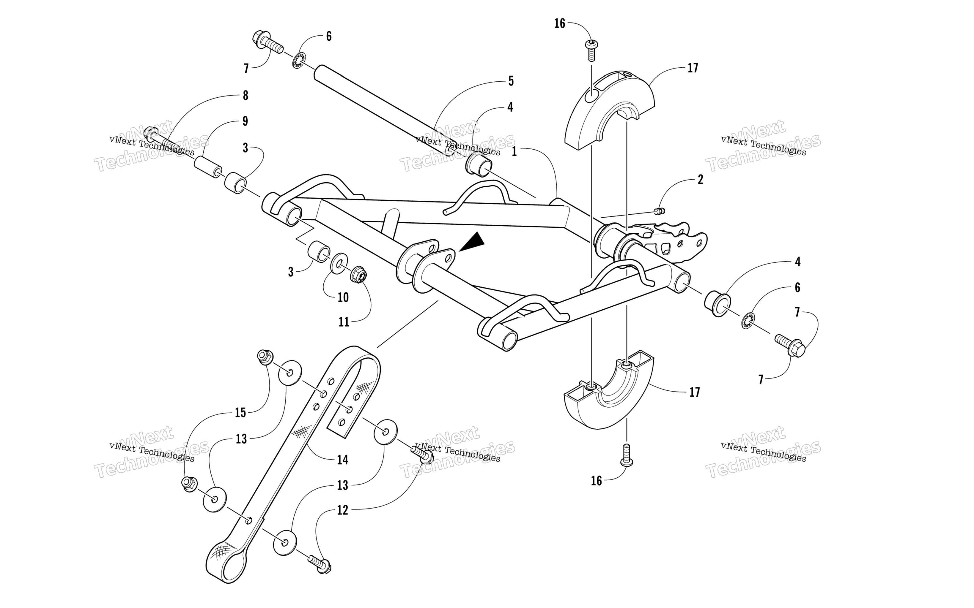 Задняя часть Suspension Front Arm Assembly