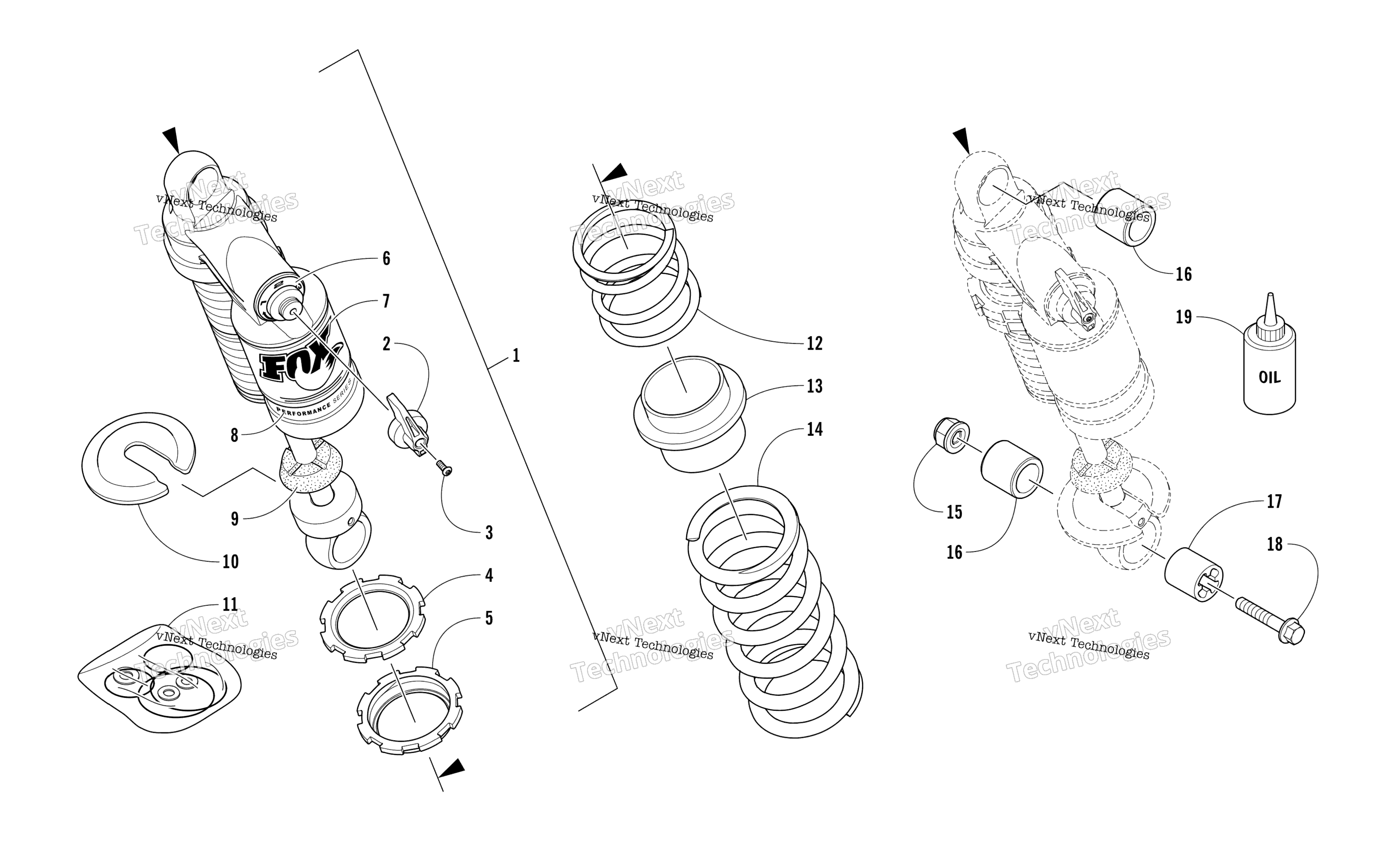 Задняя часть Suspension Front Arm Shock Absorber