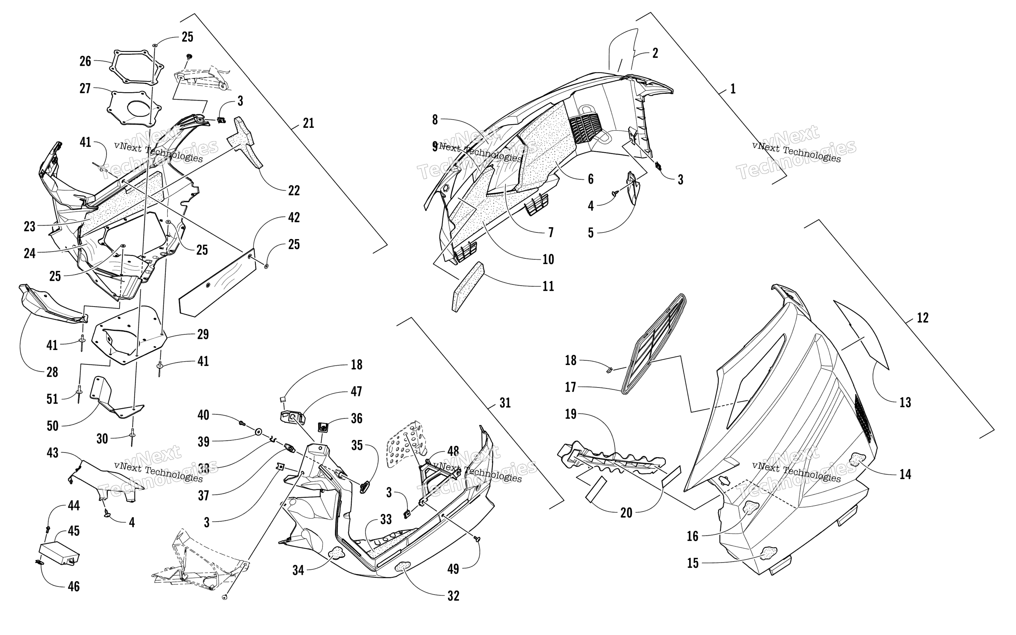 Skid Plate и Side панель узел