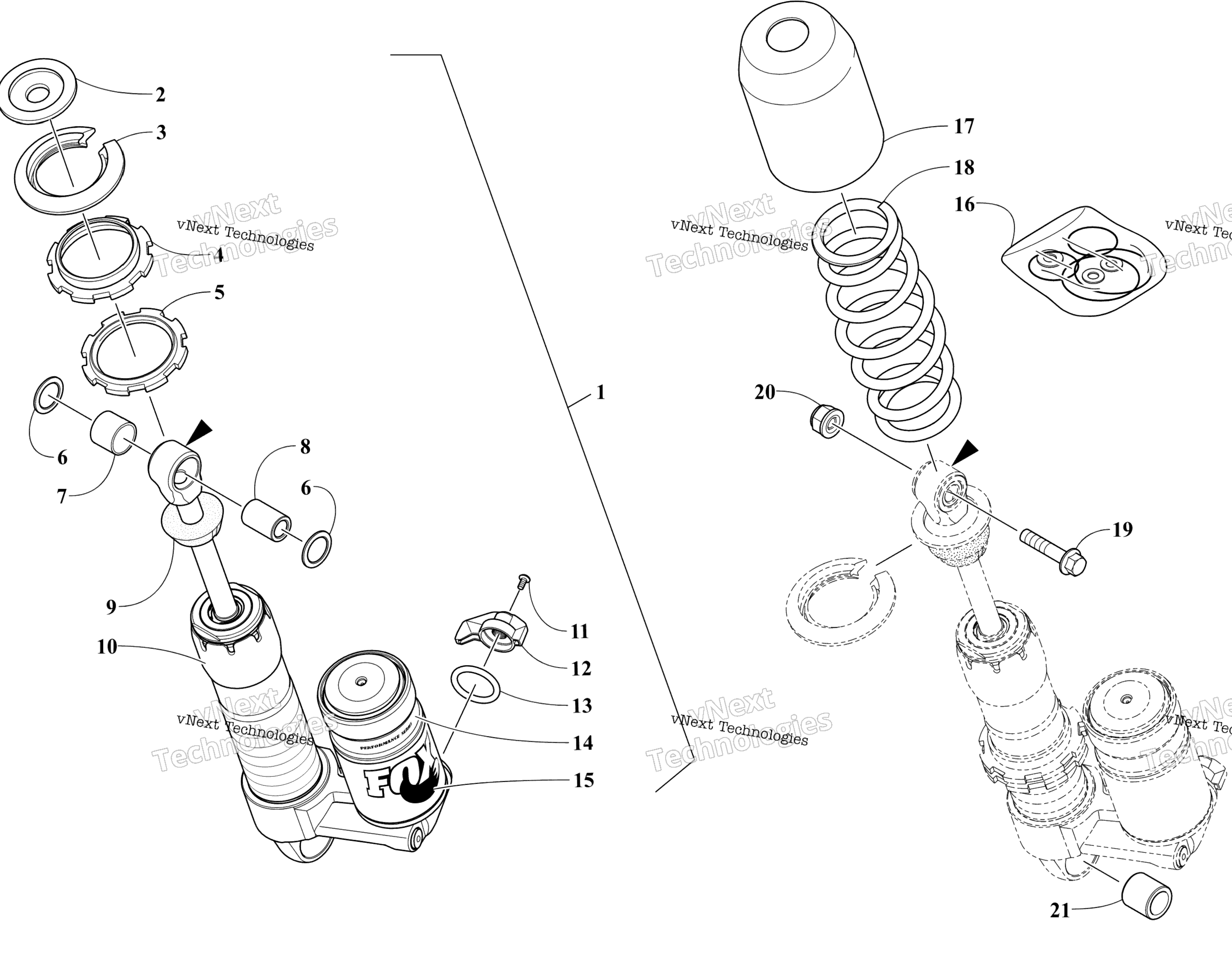 Задняя часть Suspension Front Arm Shock Absorber
