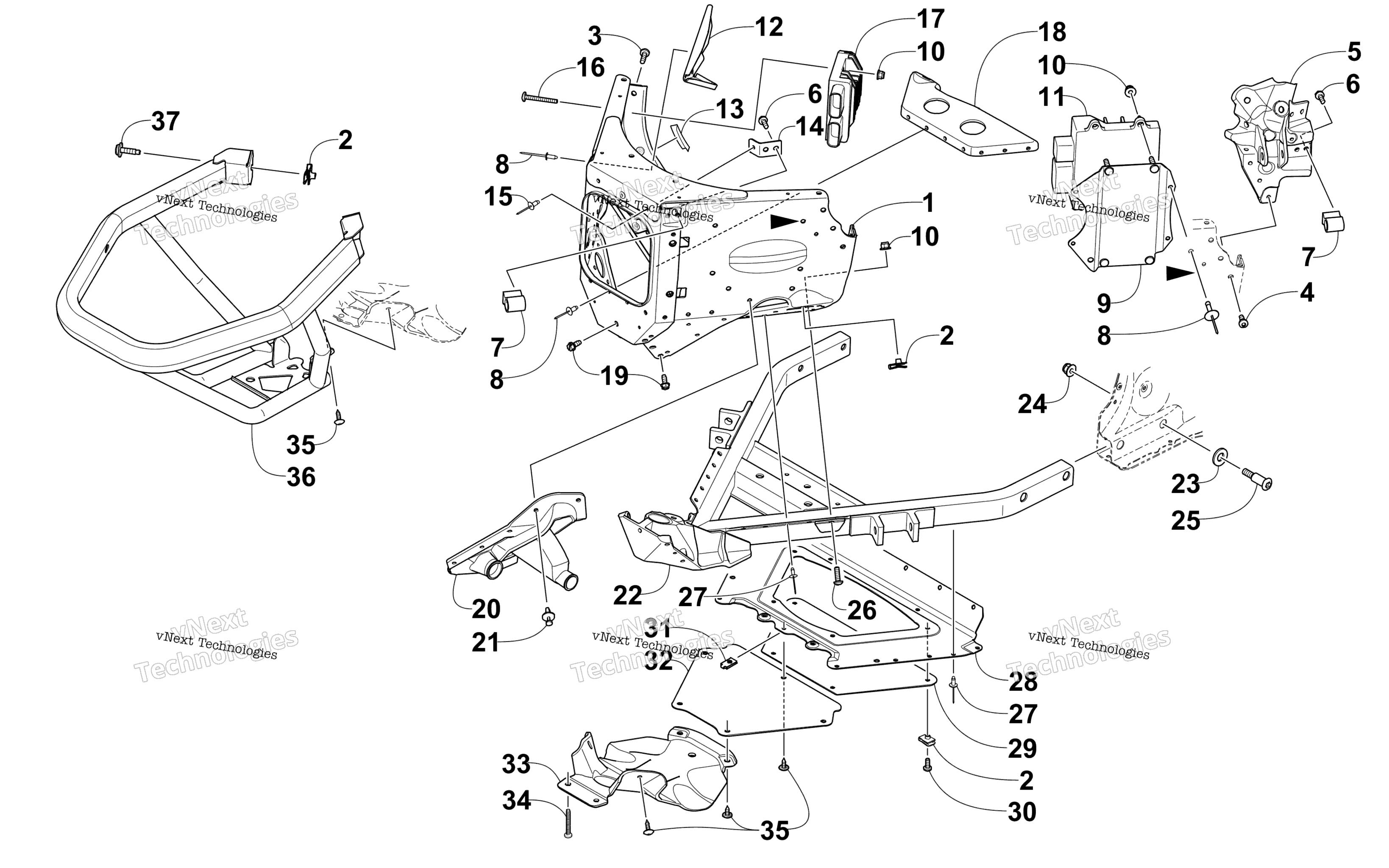 Передняя часть Bumper And Frame Assembly