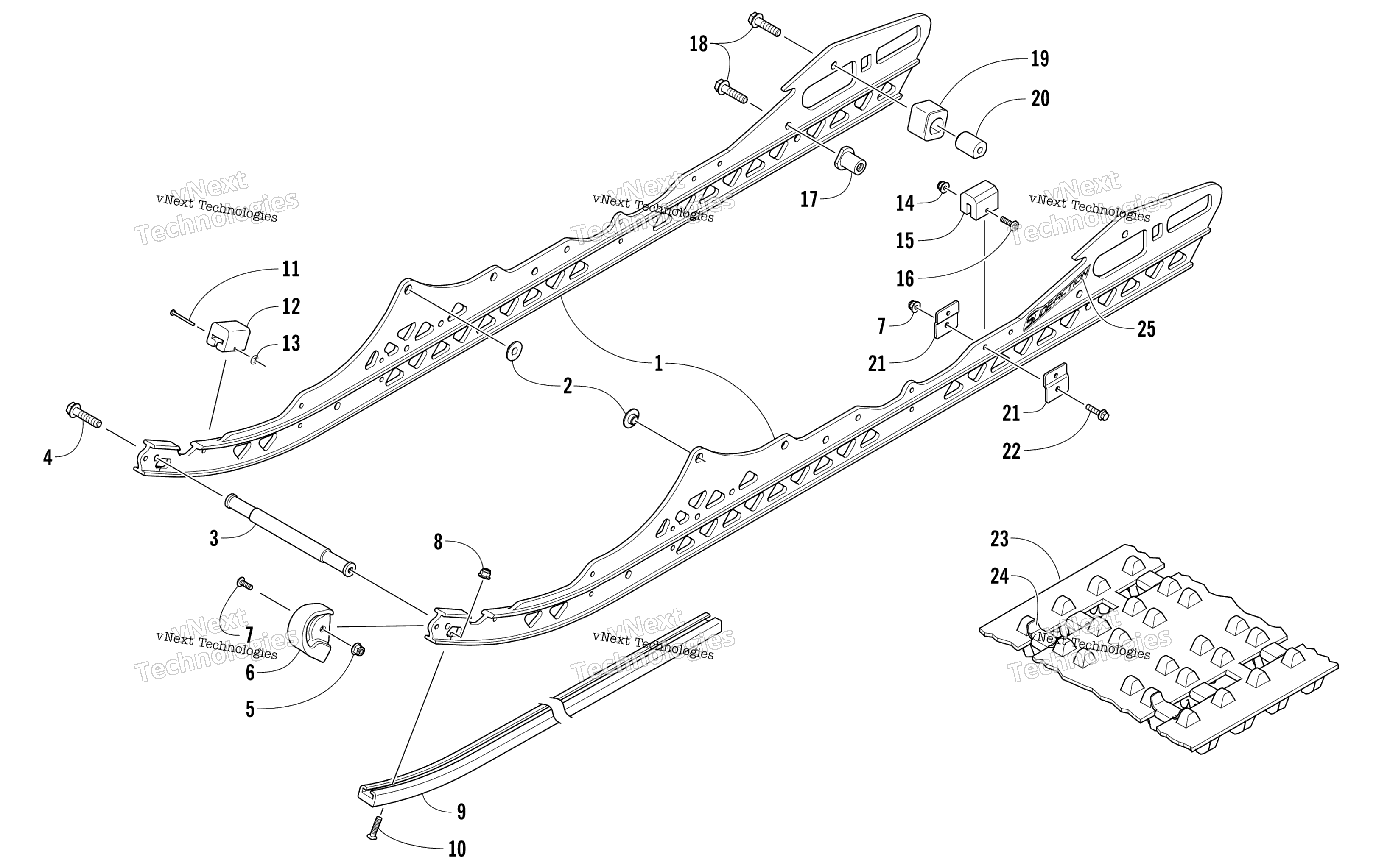 Slide Rail и Track узел