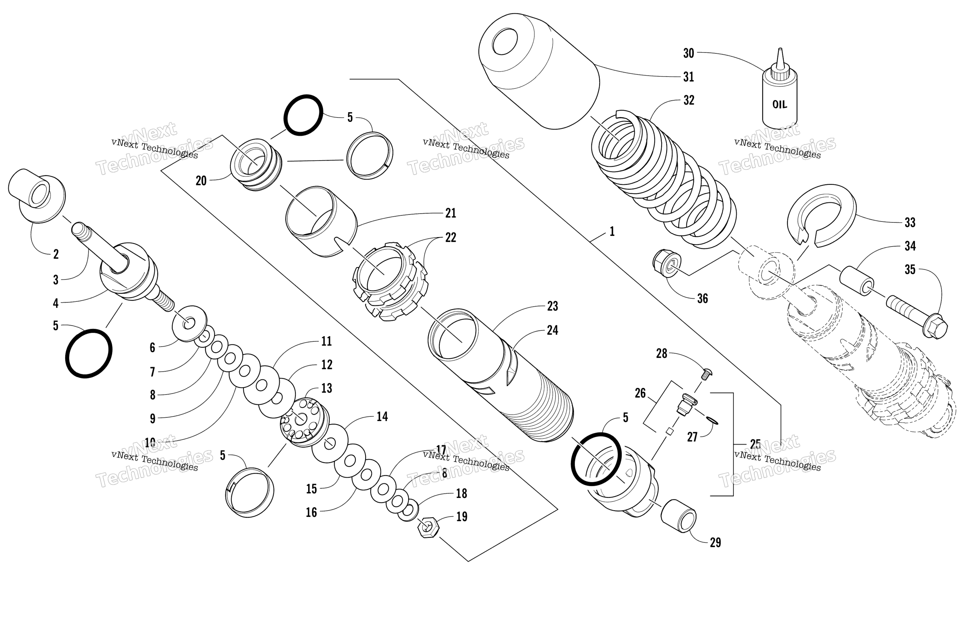 Задняя часть Suspension Front Arm Shock Absorber
