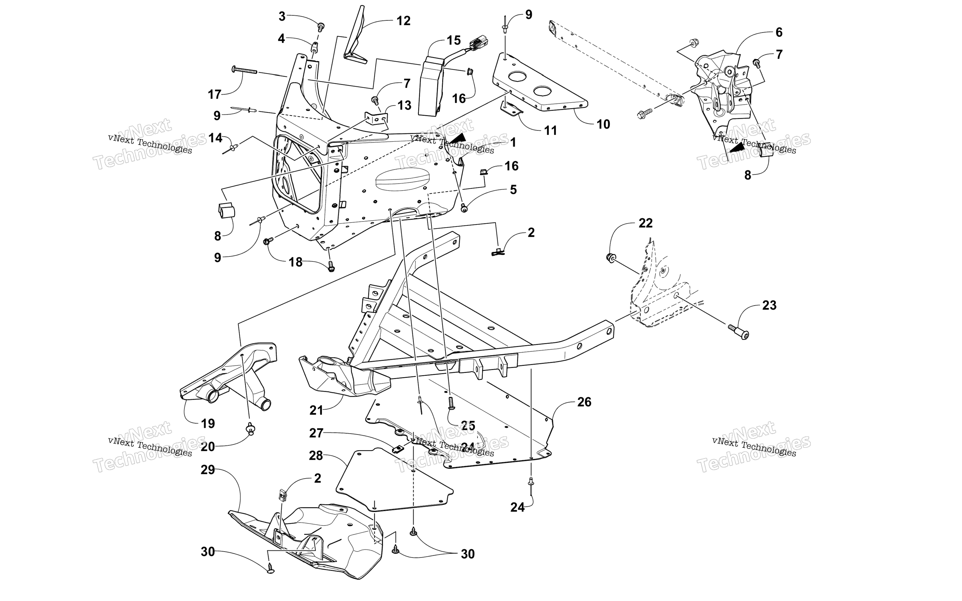 Передняя часть Frame Assembly