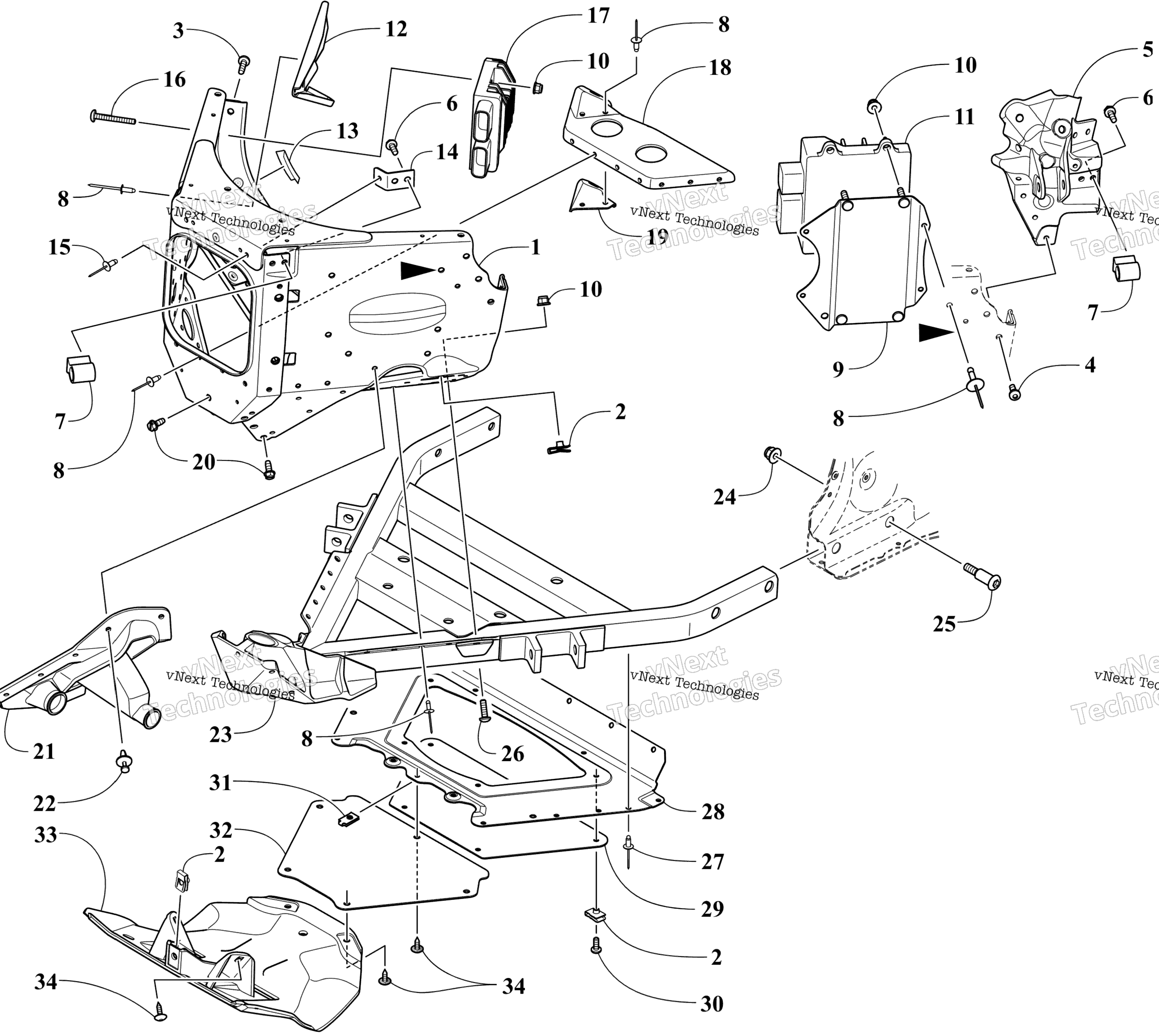 Передняя часть Frame Assembly