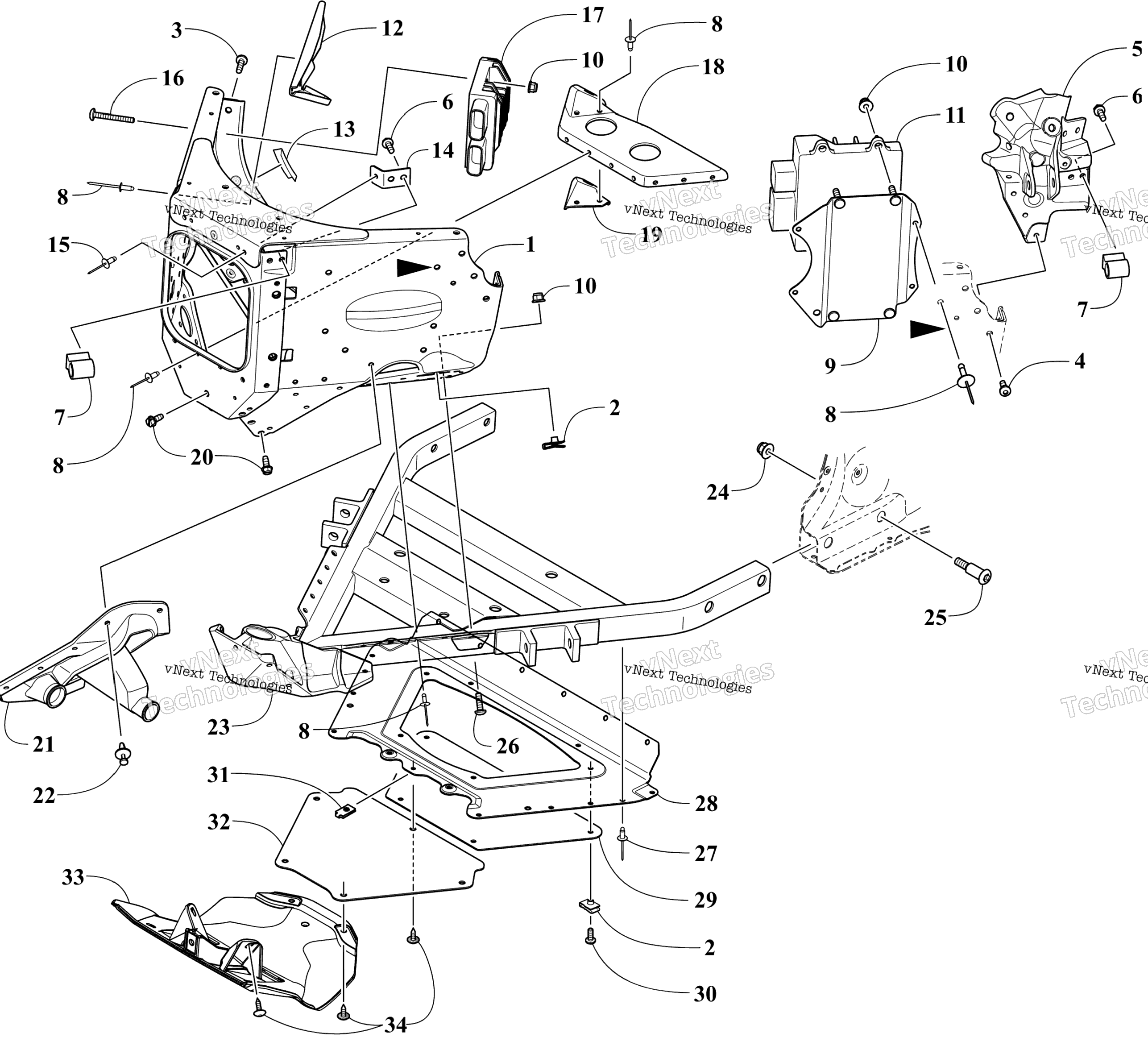Передняя часть Frame Assembly