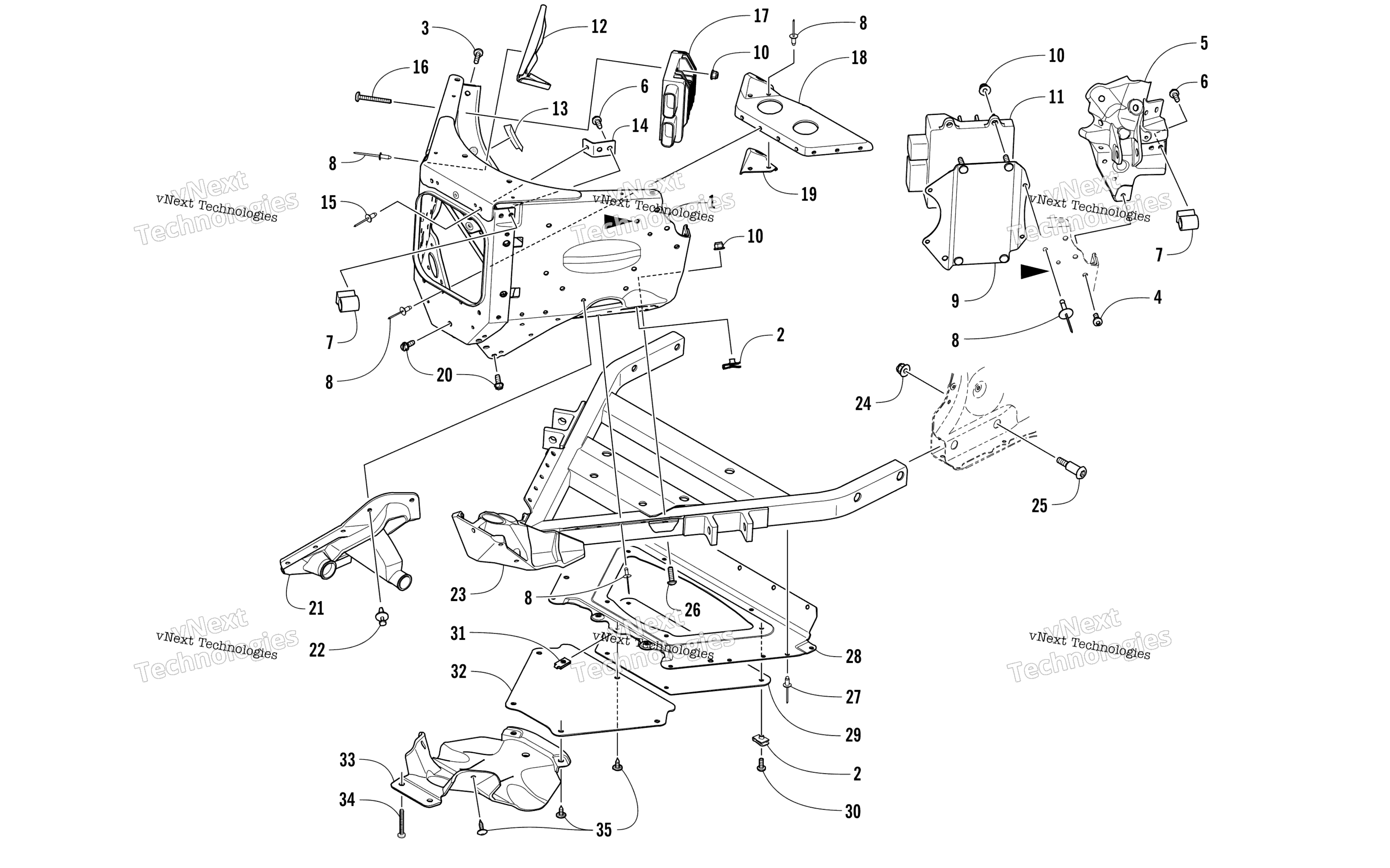 Передняя часть Frame Assembly